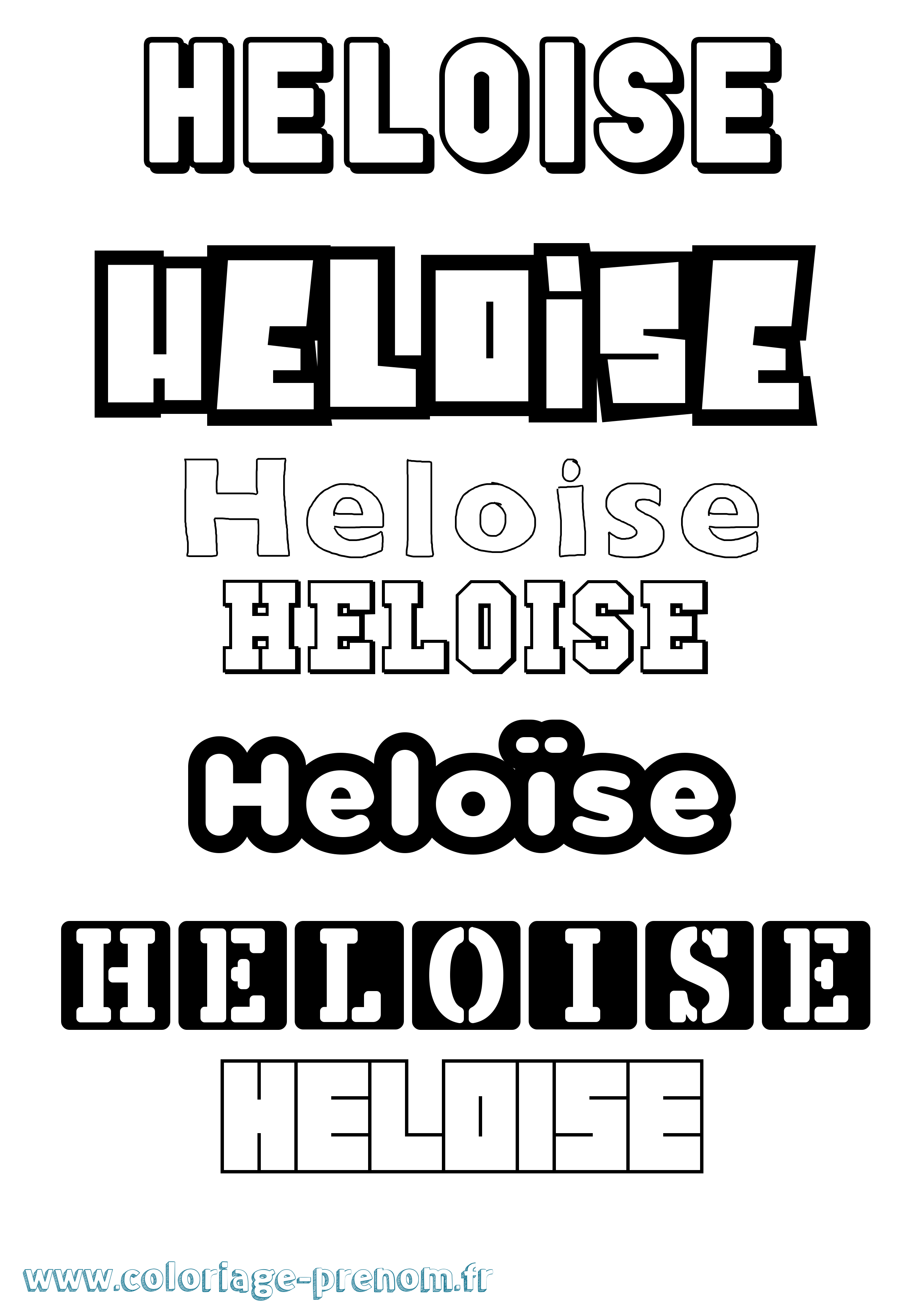 Coloriage prénom Heloïse Simple