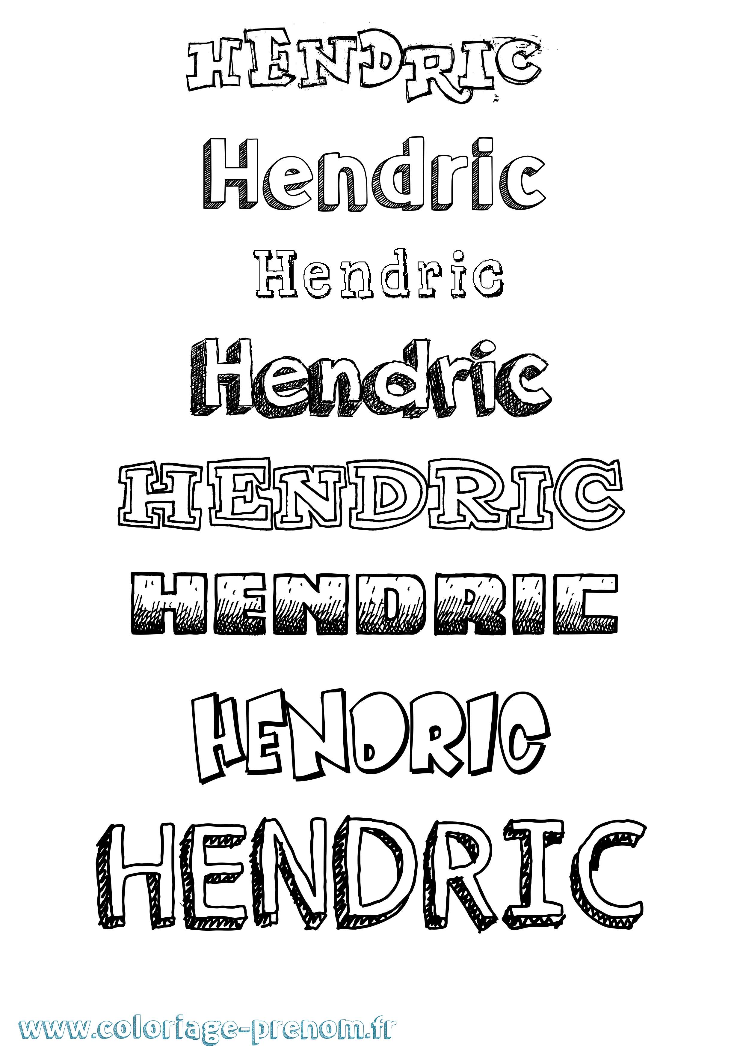 Coloriage prénom Hendric Dessiné