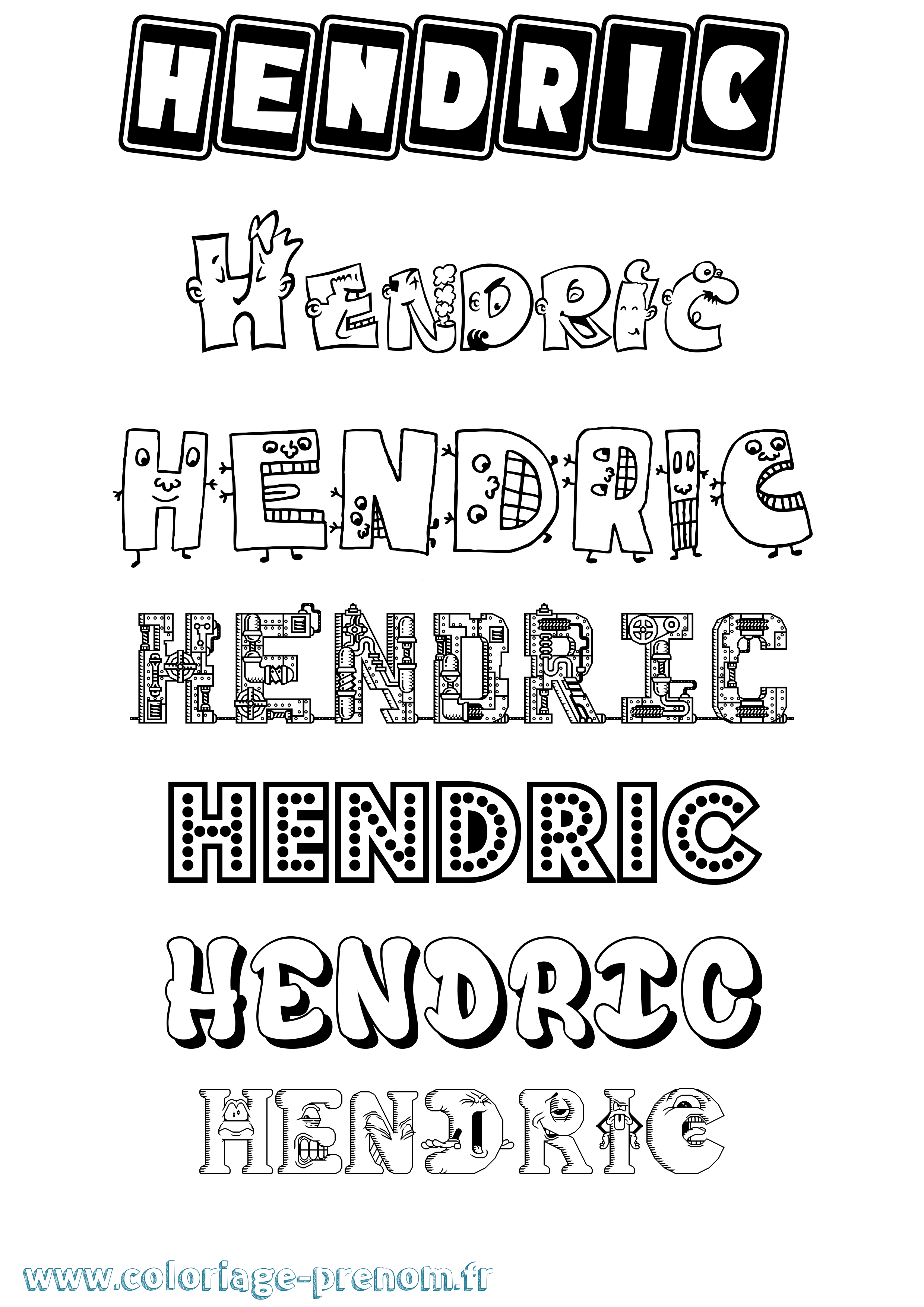 Coloriage prénom Hendric Fun