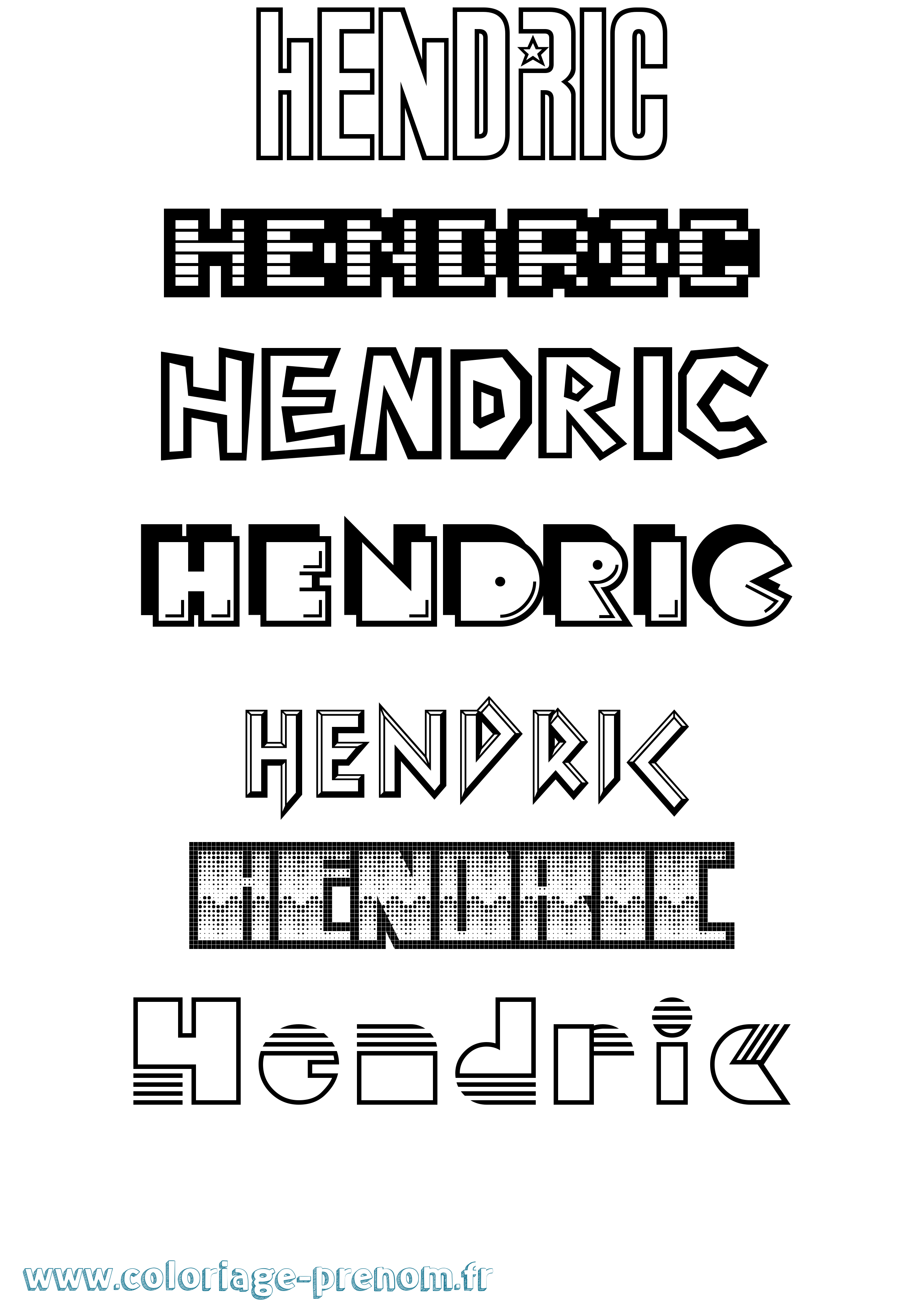 Coloriage prénom Hendric Jeux Vidéos