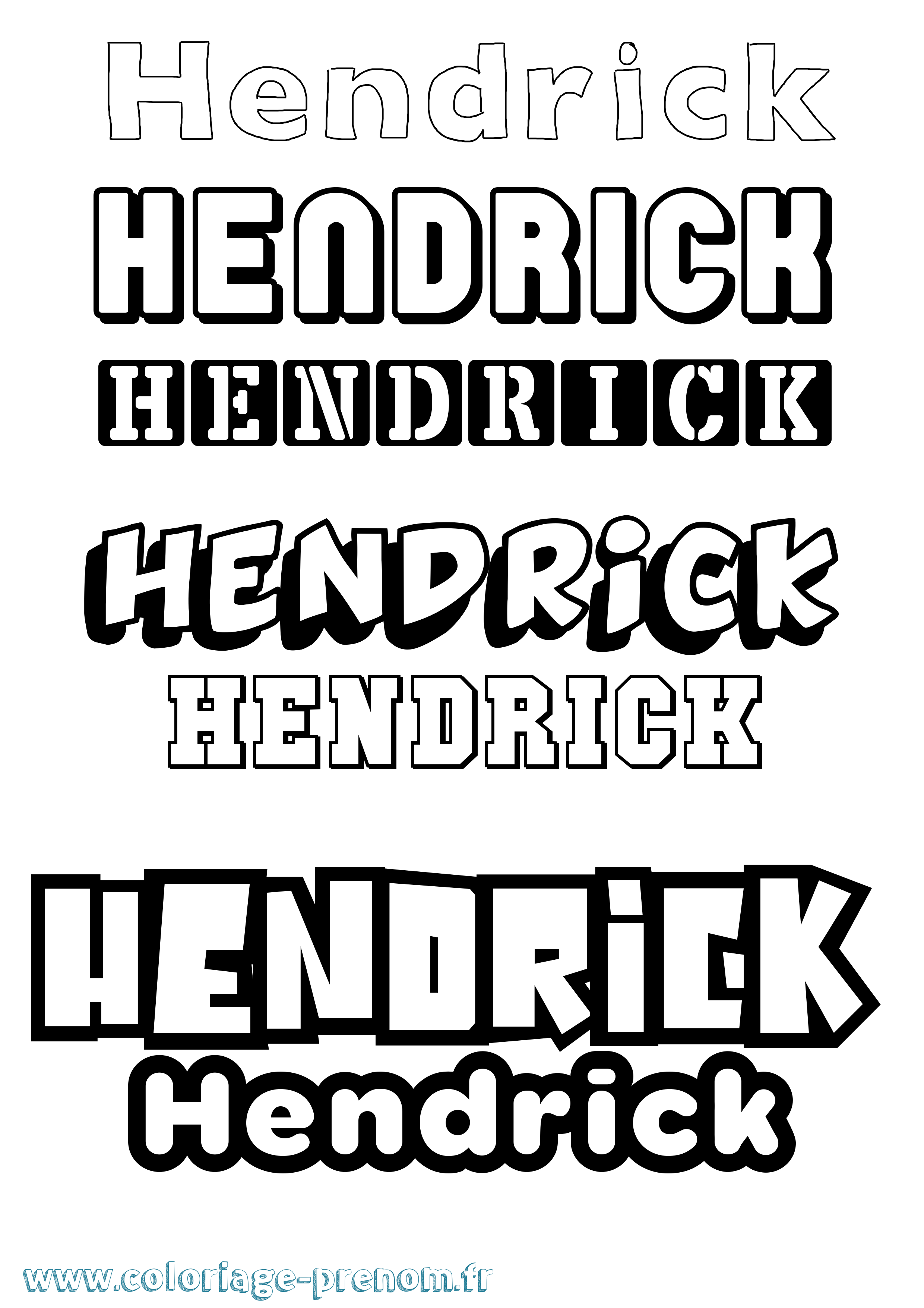 Coloriage prénom Hendrick Simple