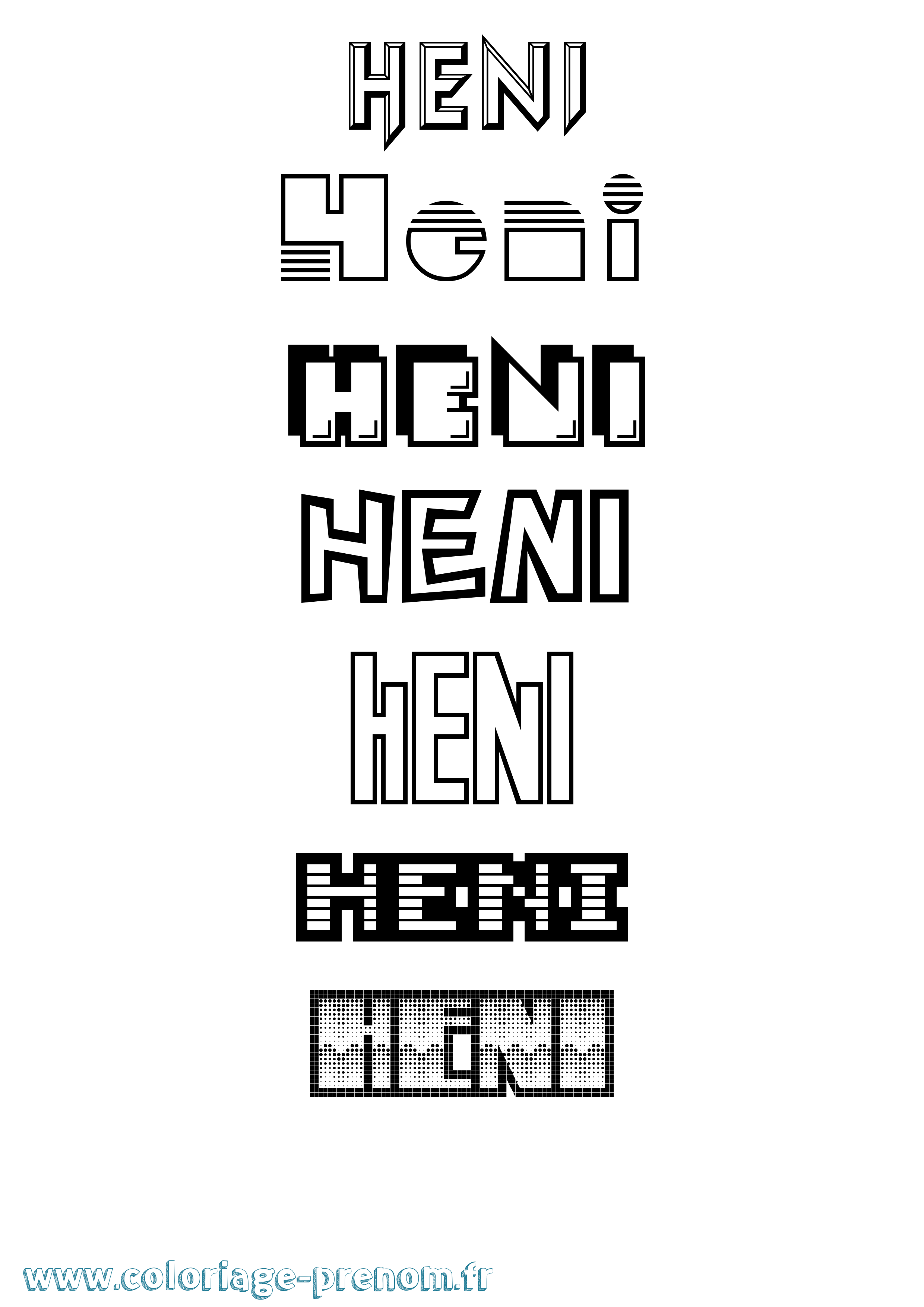 Coloriage Heni Jeux Vidéos Coloriage prénom Heni Jeux Vidéos