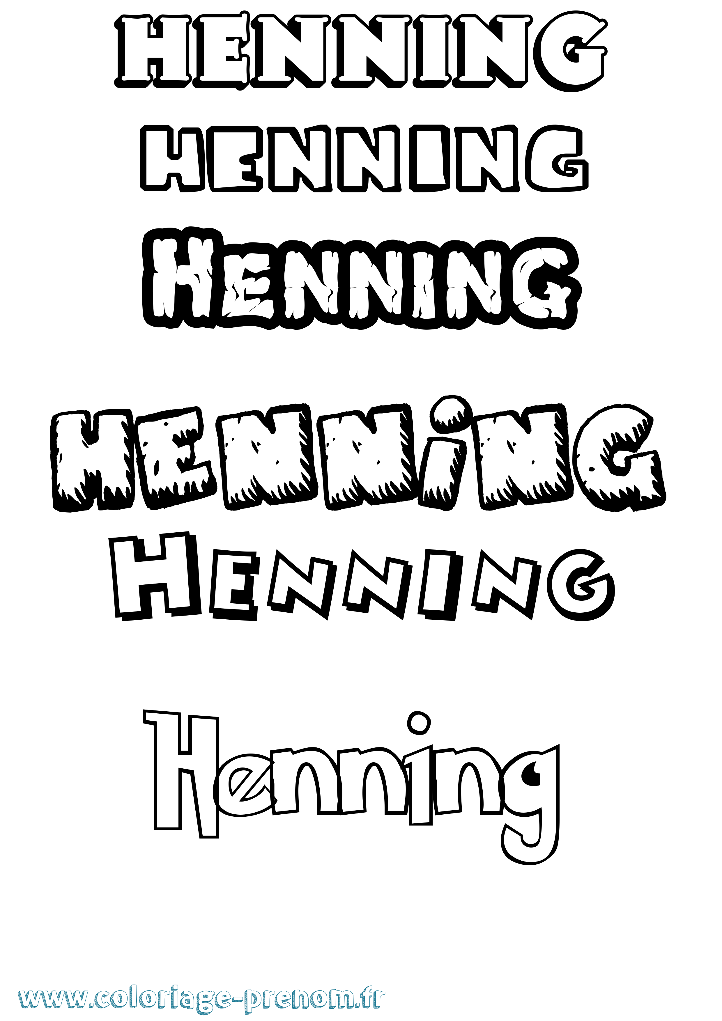 Coloriage prénom Henning Dessin Animé