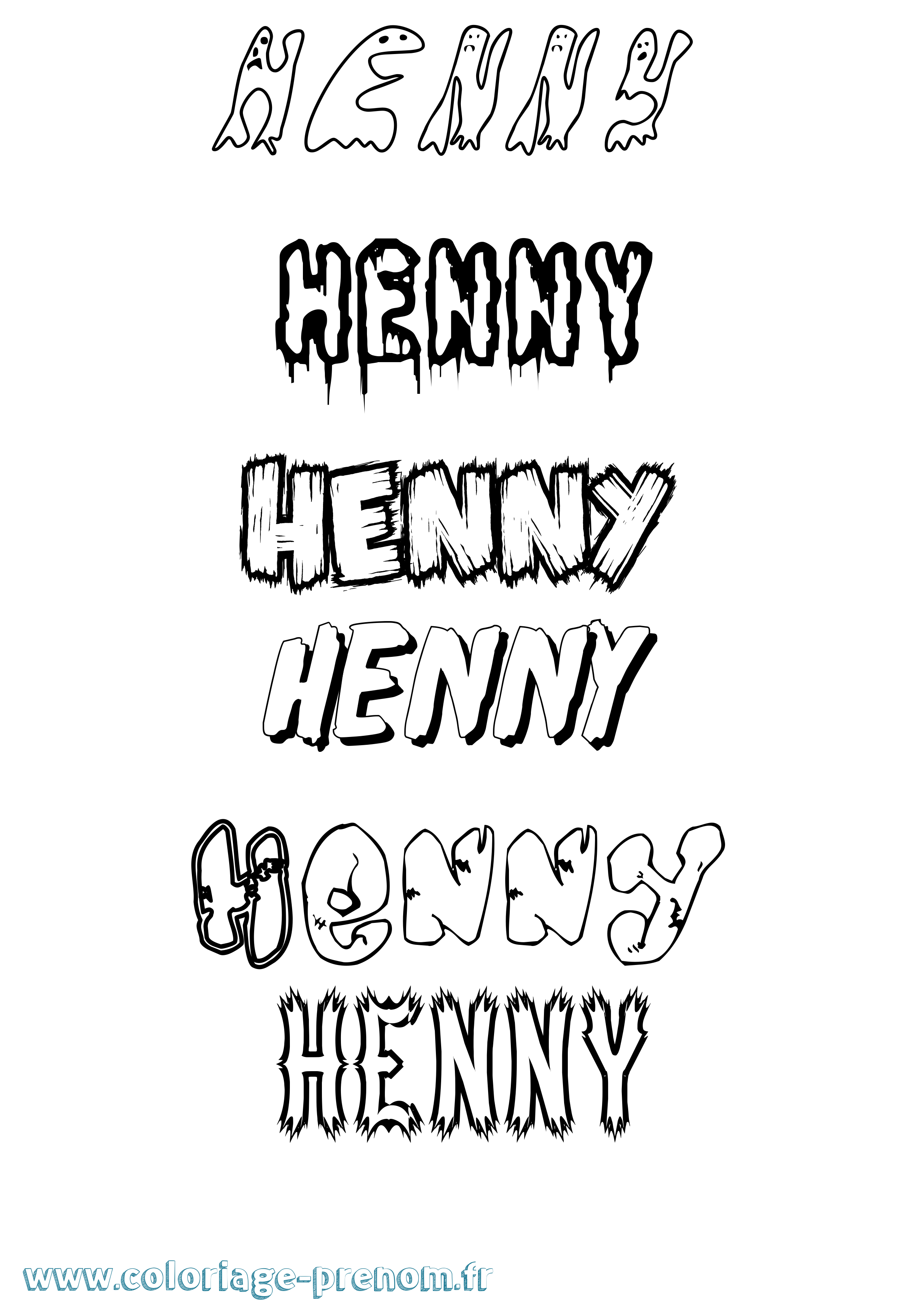 Coloriage Henny Frisson Coloriage prénom Henny Frisson