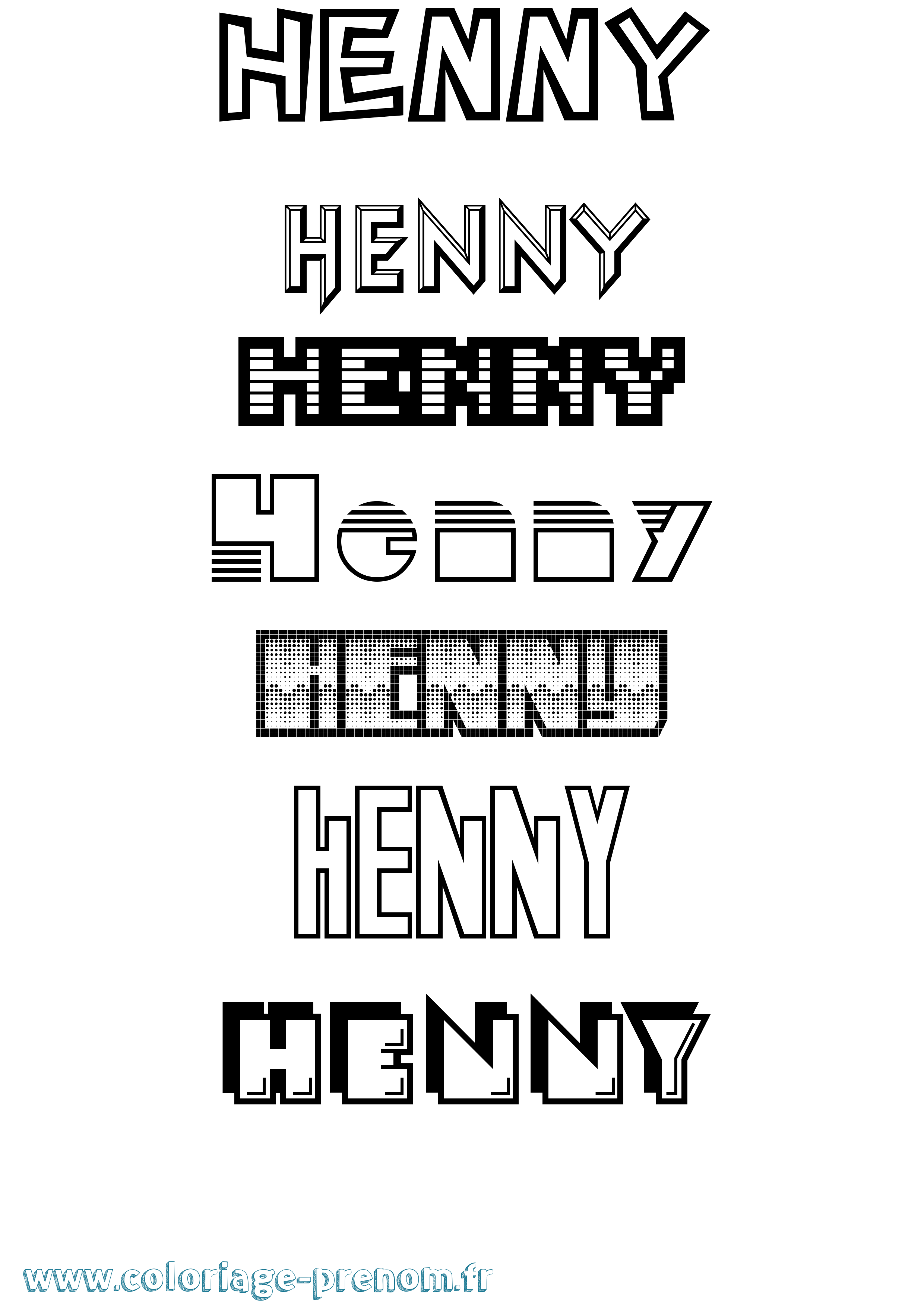Coloriage Henny Jeux Vidéos Coloriage prénom Henny Jeux Vidéos