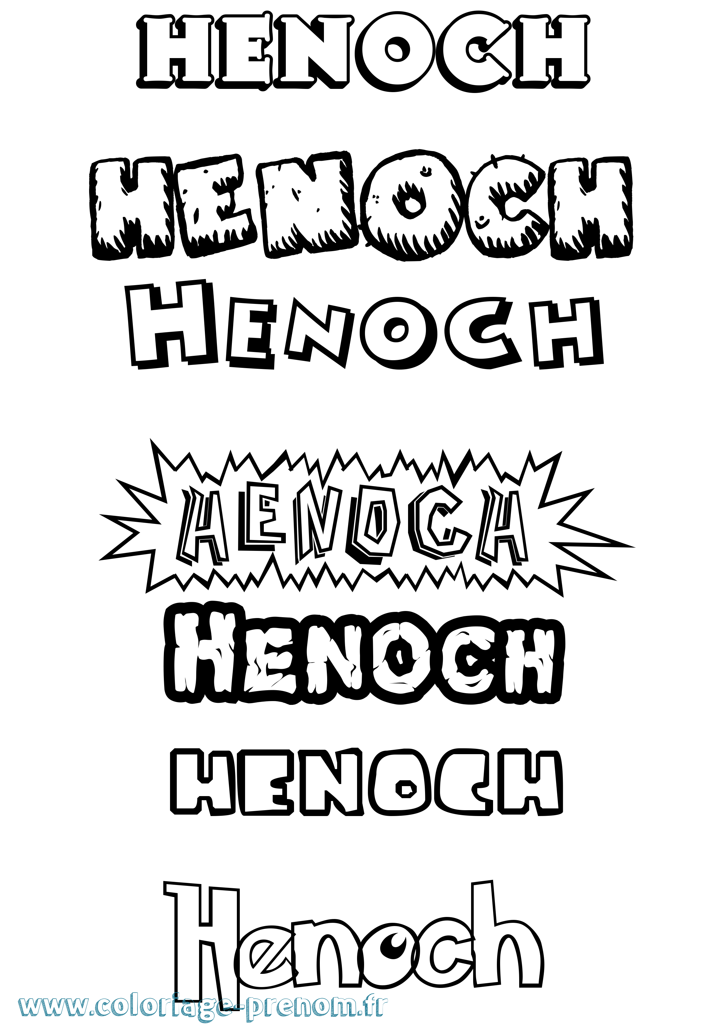 Coloriage prénom Henoch Dessin Animé