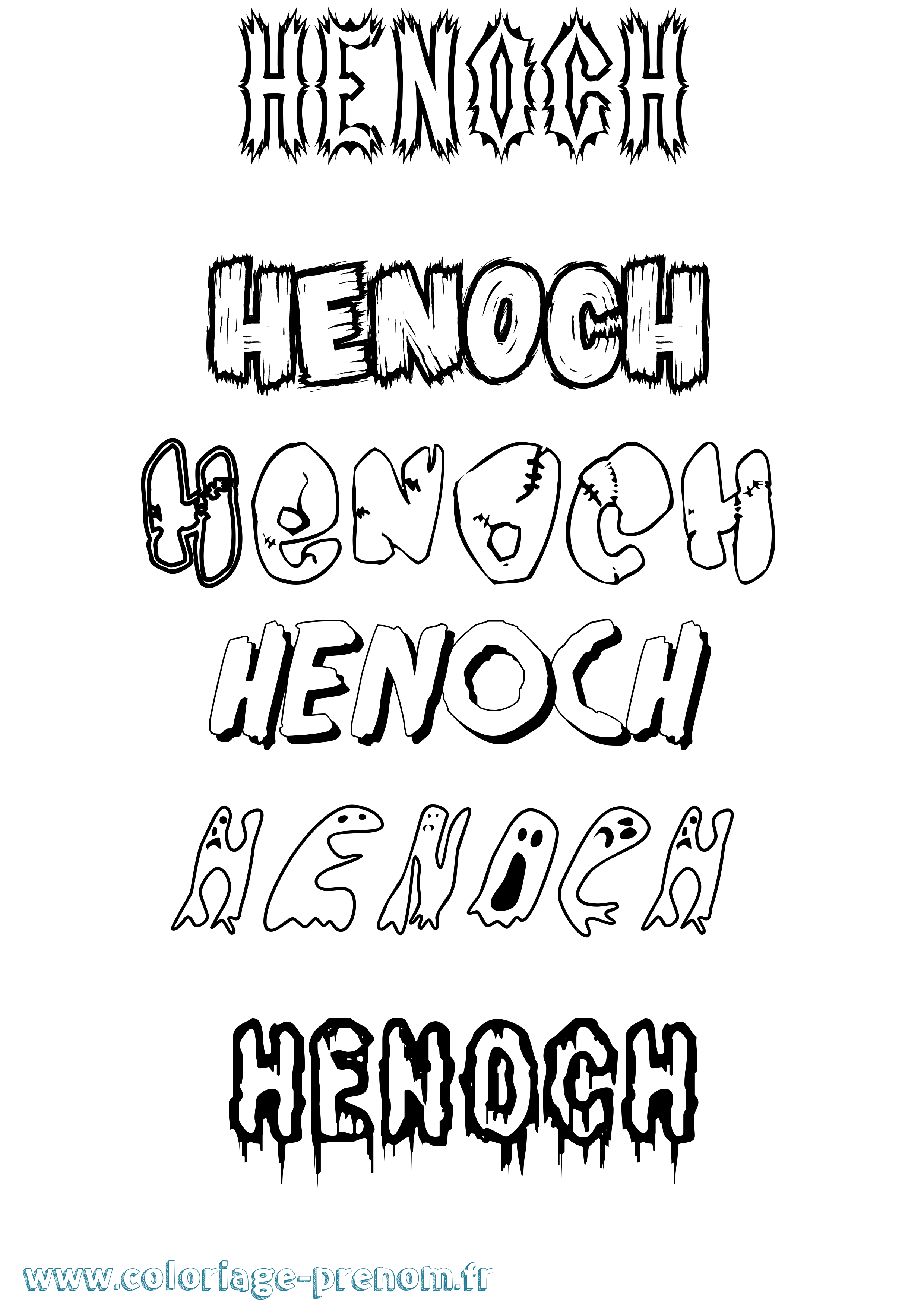 Coloriage prénom Henoch Frisson