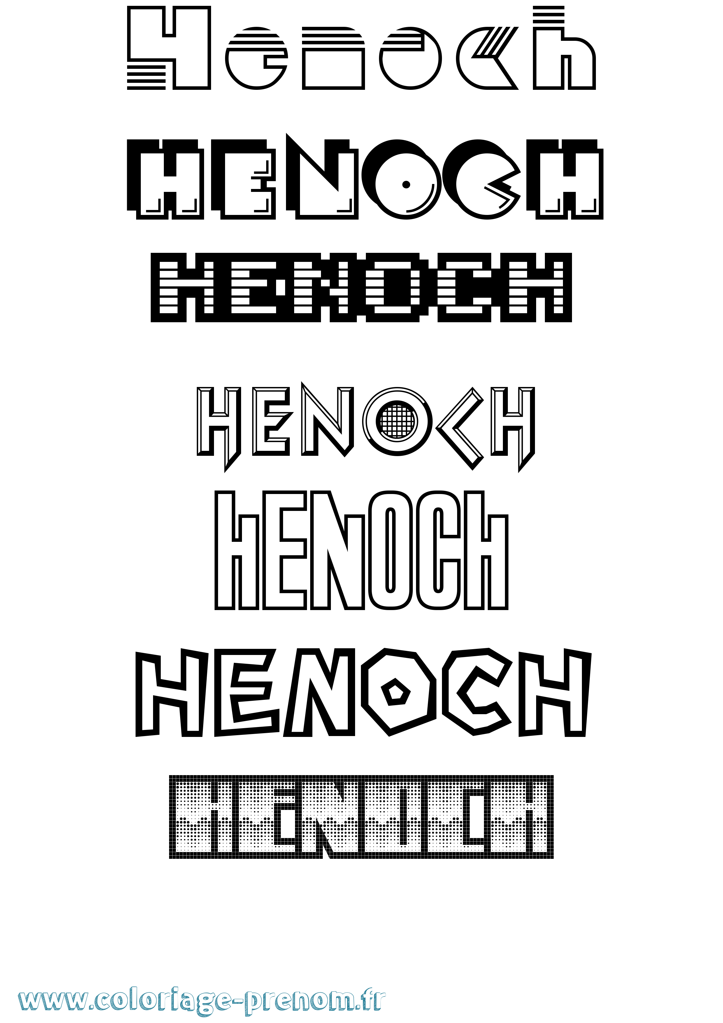 Coloriage prénom Henoch Jeux Vidéos