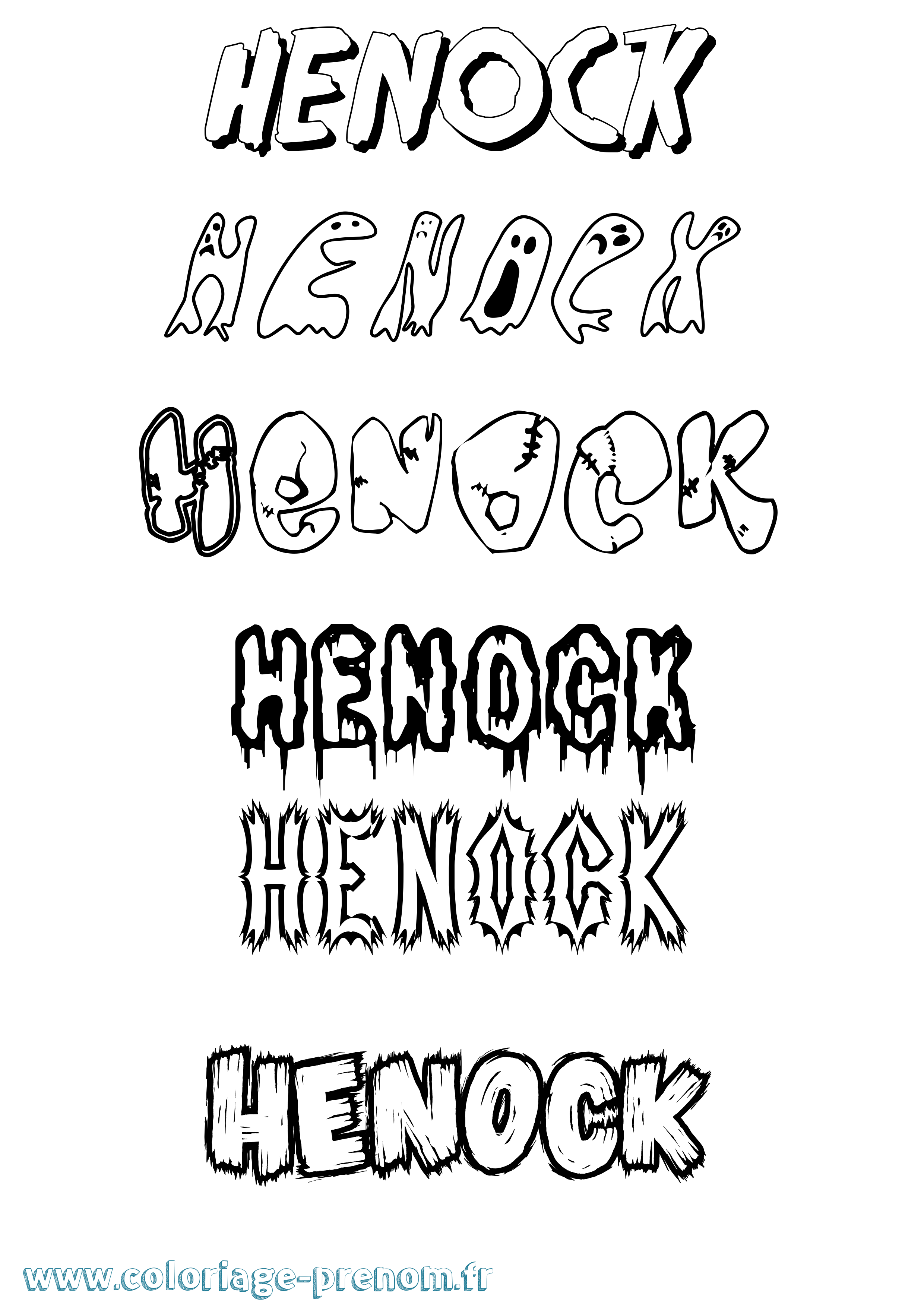 Coloriage Henock Frisson Coloriage prénom Henock Frisson