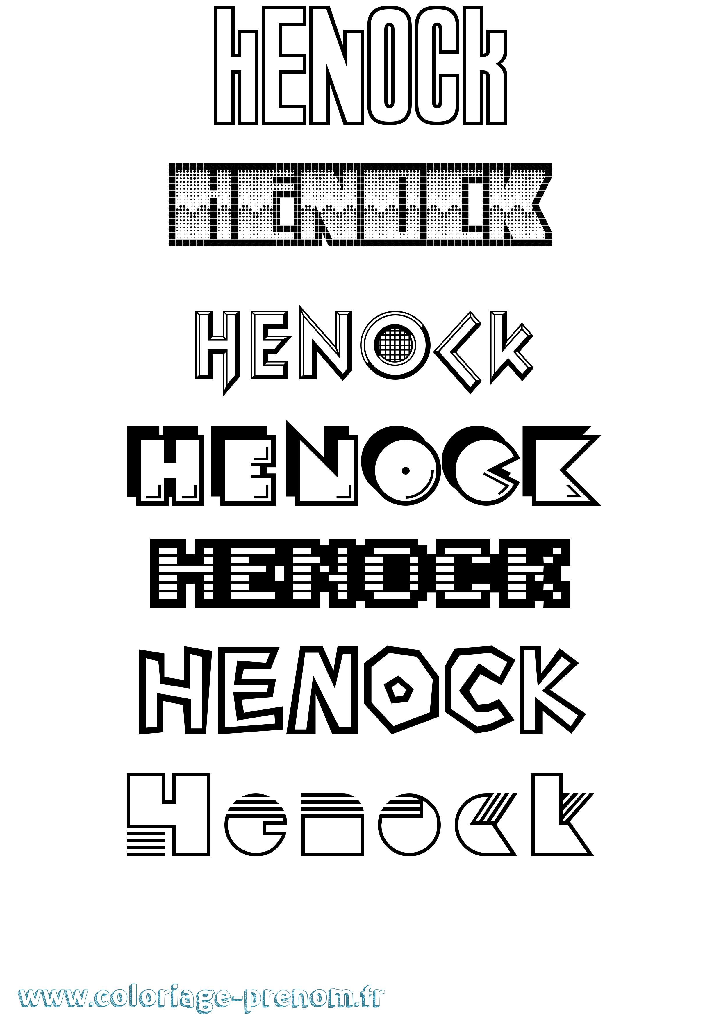 Coloriage Henock Jeux Vidéos Coloriage prénom Henock Jeux Vidéos