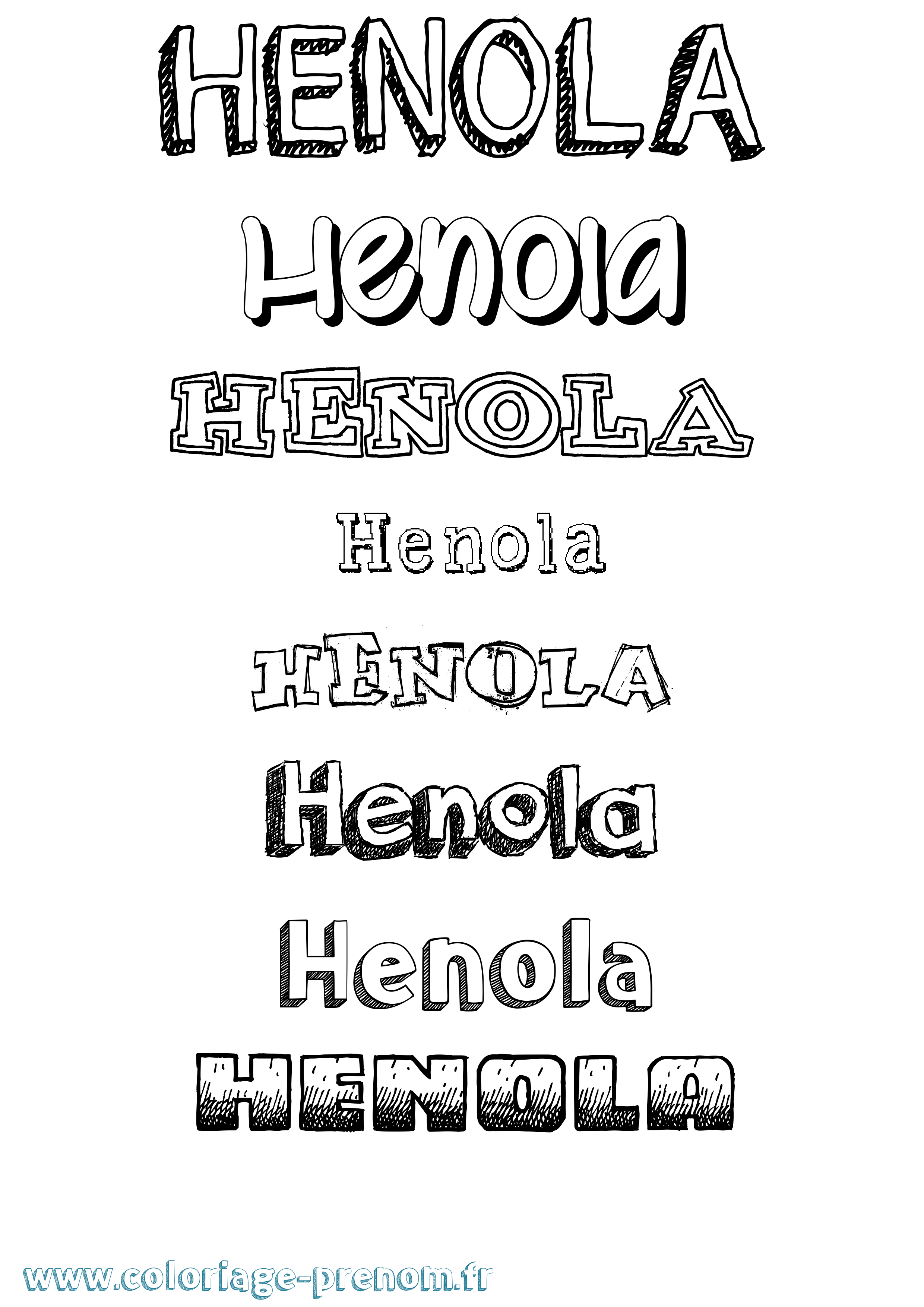 Coloriage prénom Henola Dessiné