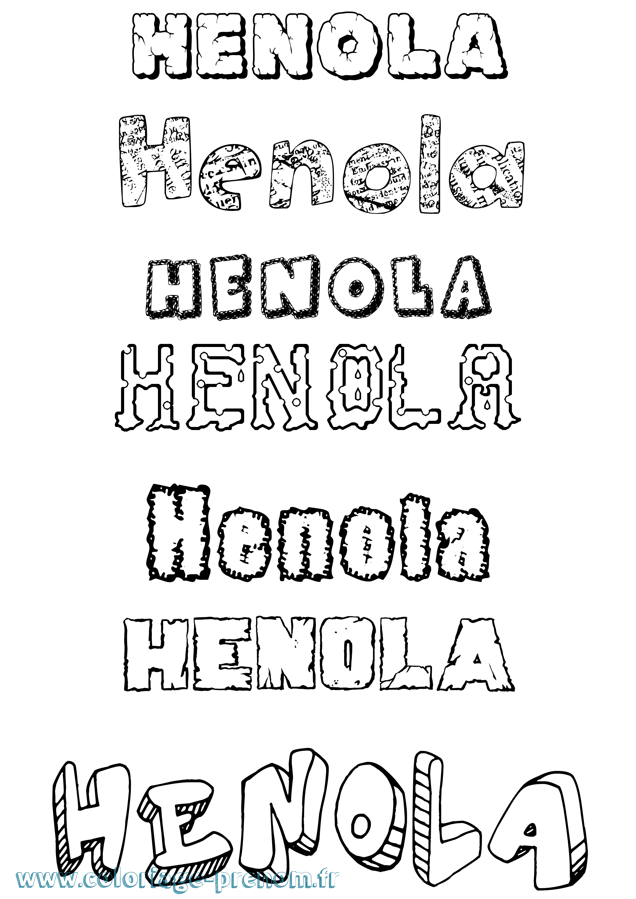 Coloriage Henola Destructuré Coloriage prénom Henola Destructuré
