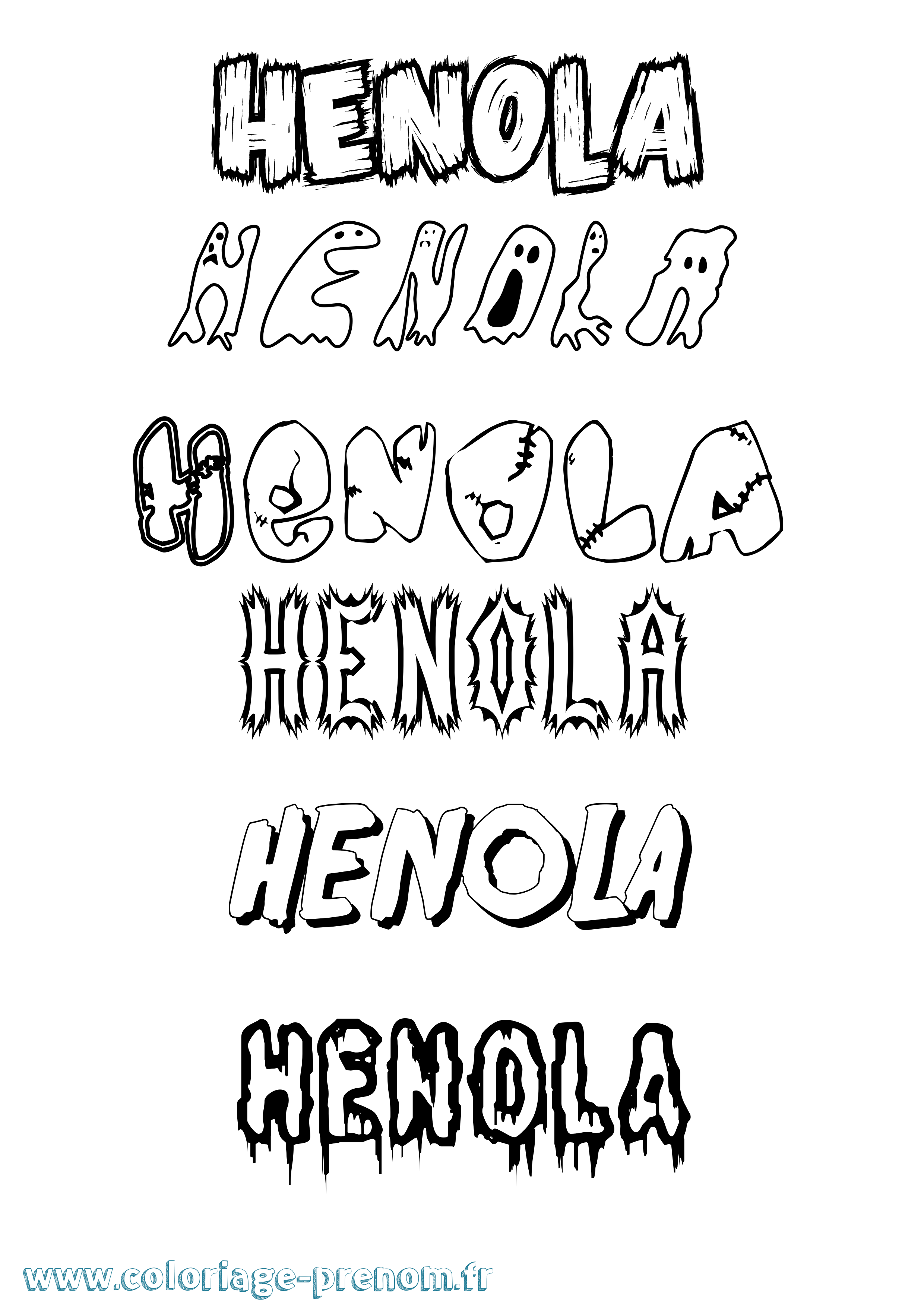 Coloriage Henola Frisson Coloriage prénom Henola Frisson