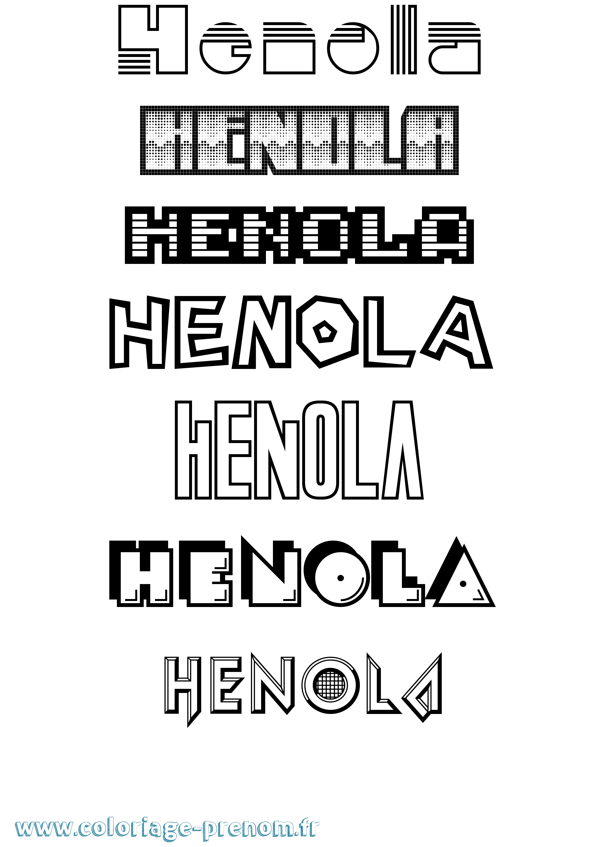 Coloriage prénom Henola Jeux Vidéos