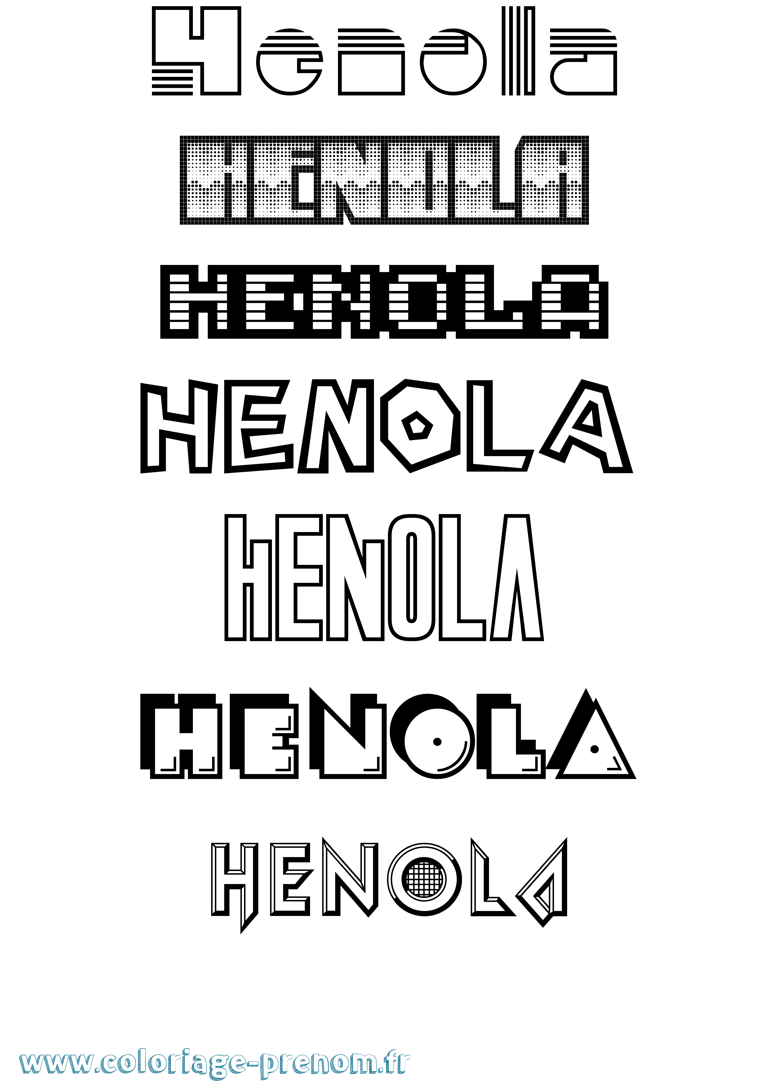Coloriage Henola Jeux Vidéos Coloriage prénom Henola Jeux Vidéos
