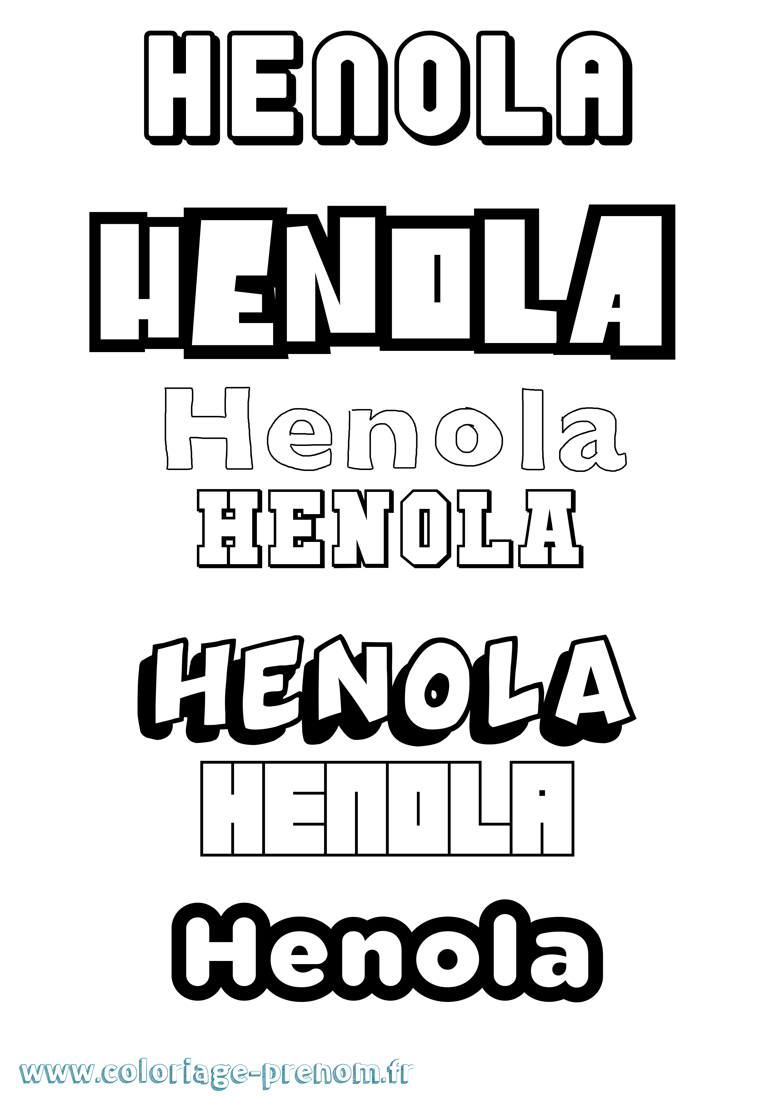 Coloriage Henola Simple Coloriage prénom Henola Simple