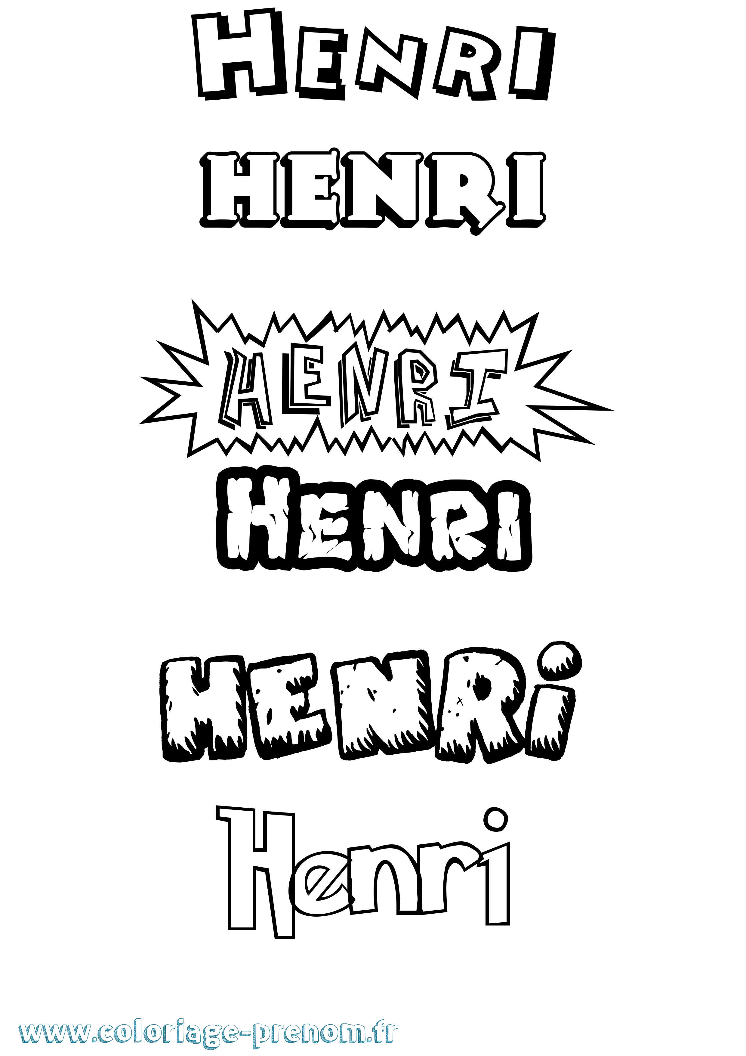 Coloriage Henri Coloriage prénom Henri