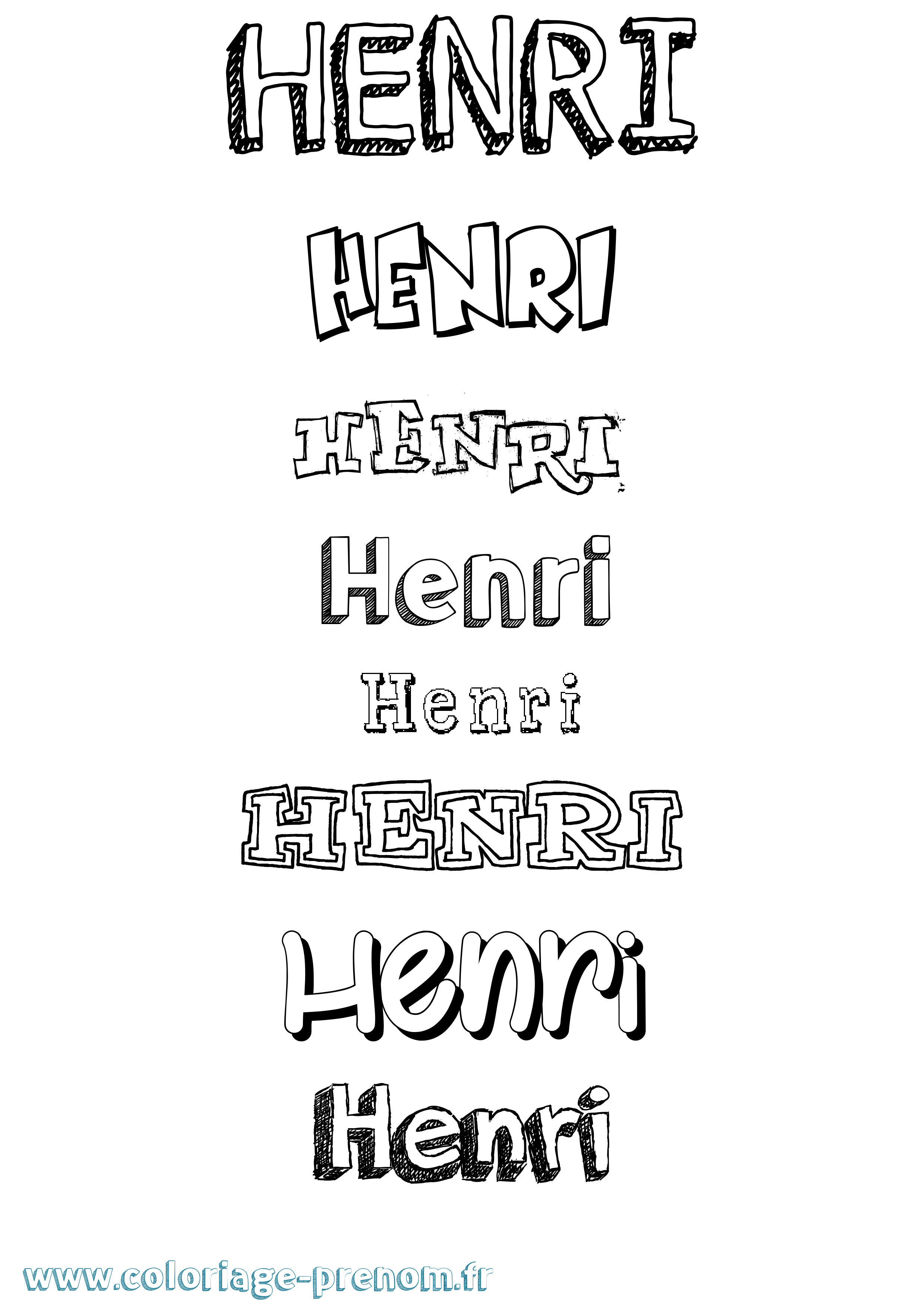 Coloriage Henri Coloriage prénom Henri