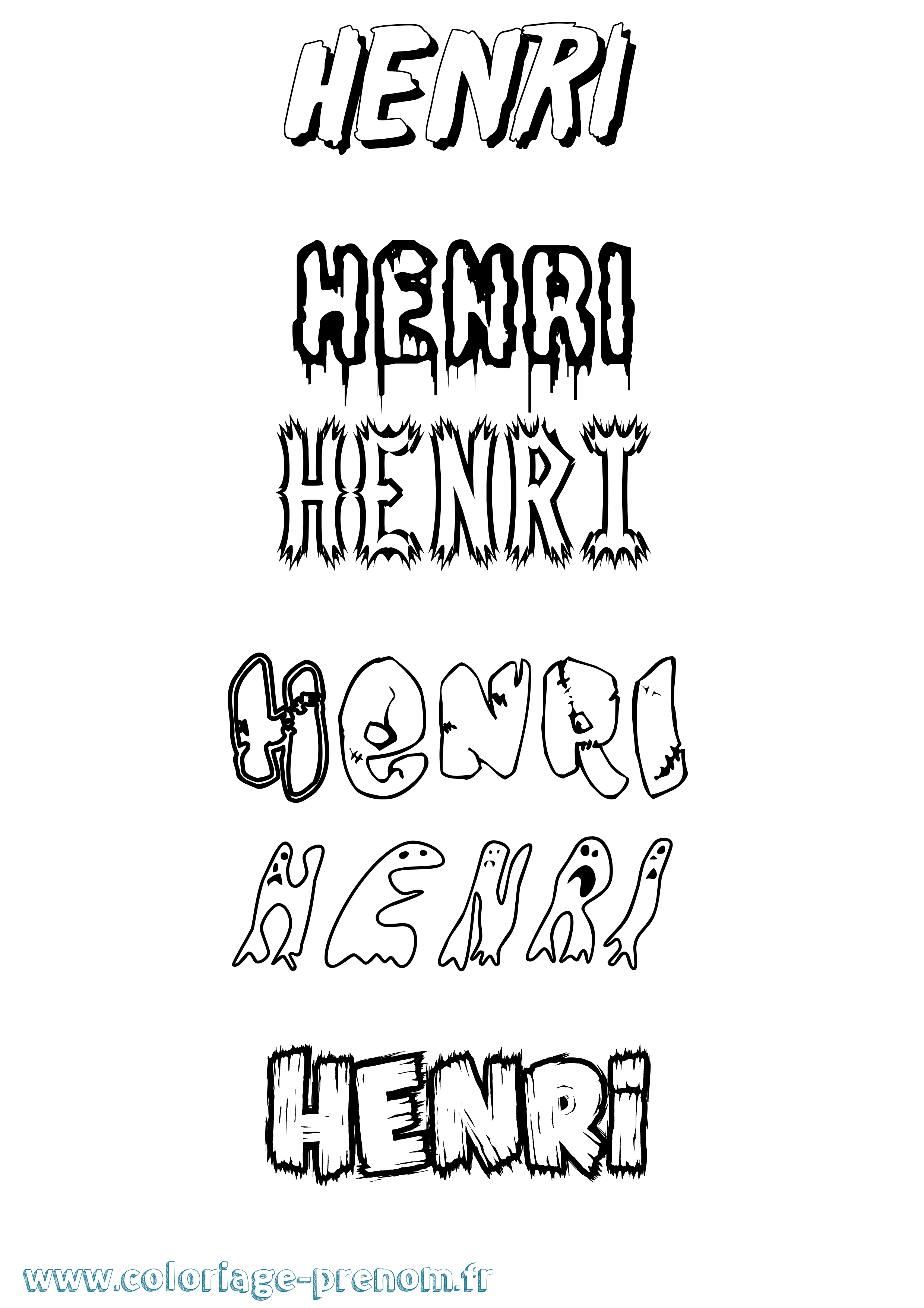 Coloriage Henri Coloriage prénom Henri