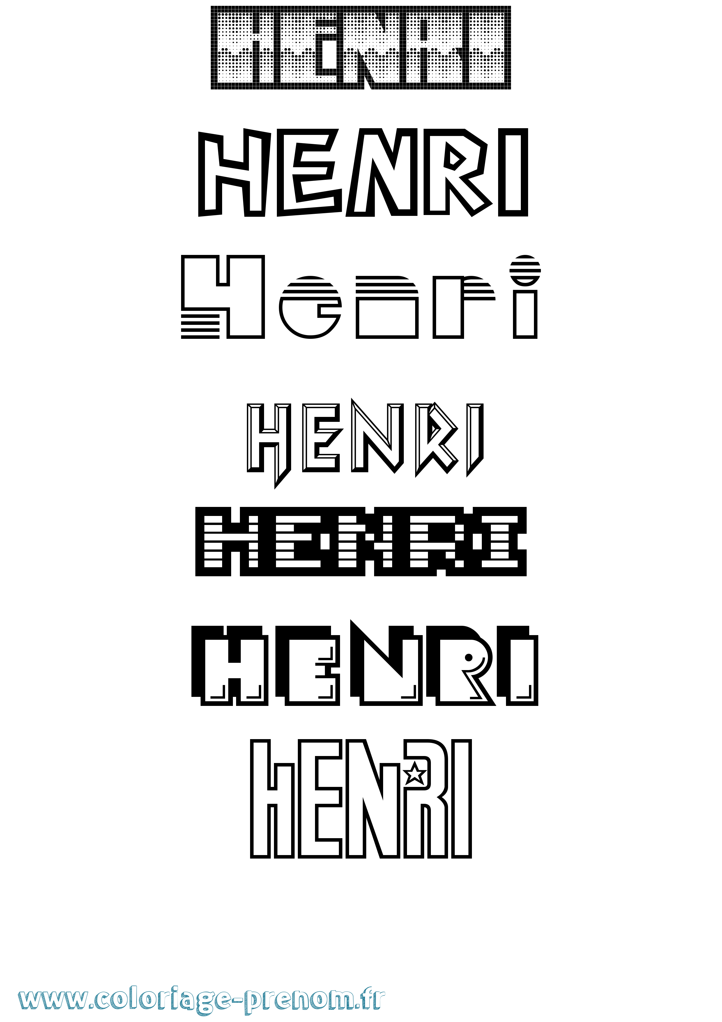 Coloriage Henri Coloriage prénom Henri