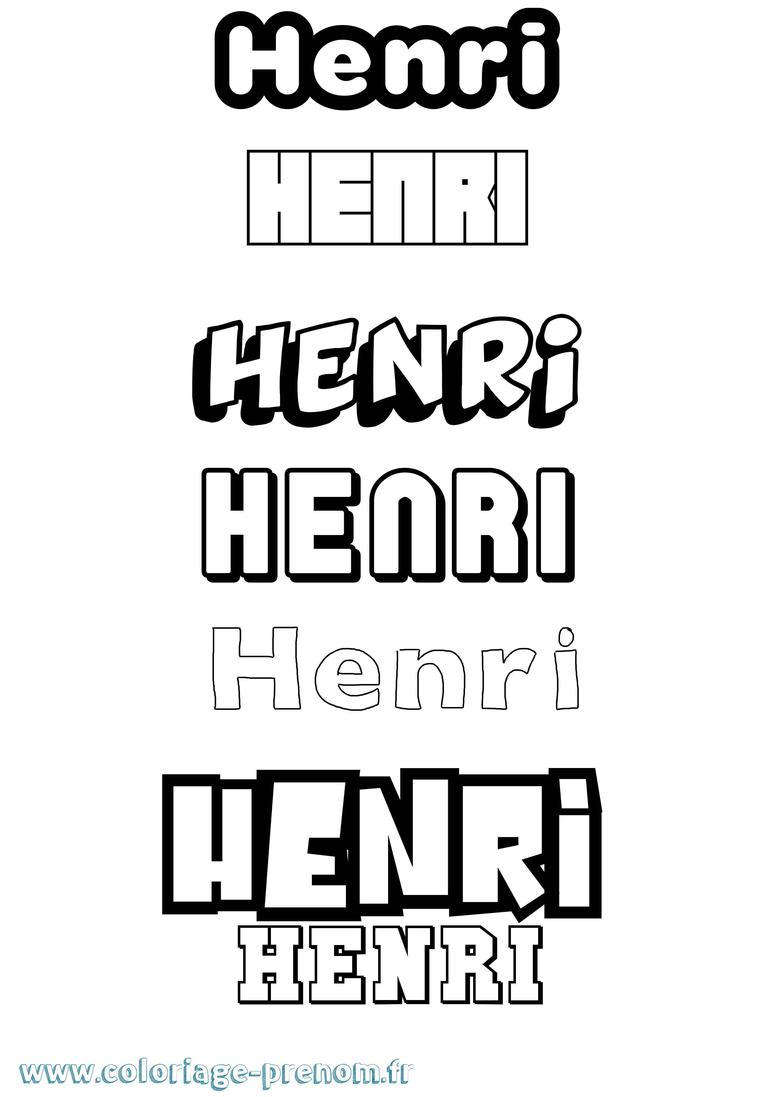 Coloriage Henri Coloriage prénom Henri