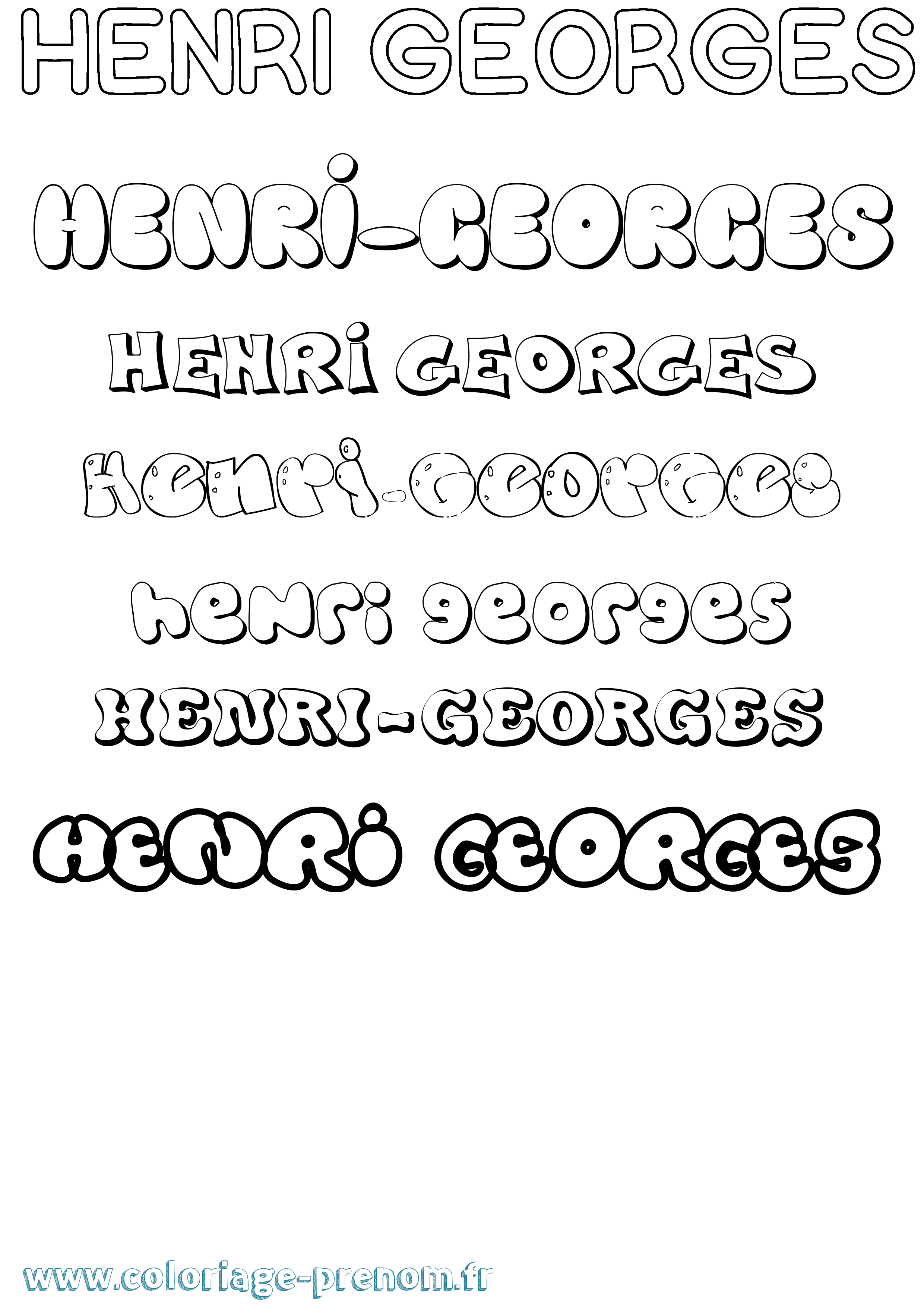 Coloriage prénom Henri-Georges Bubble