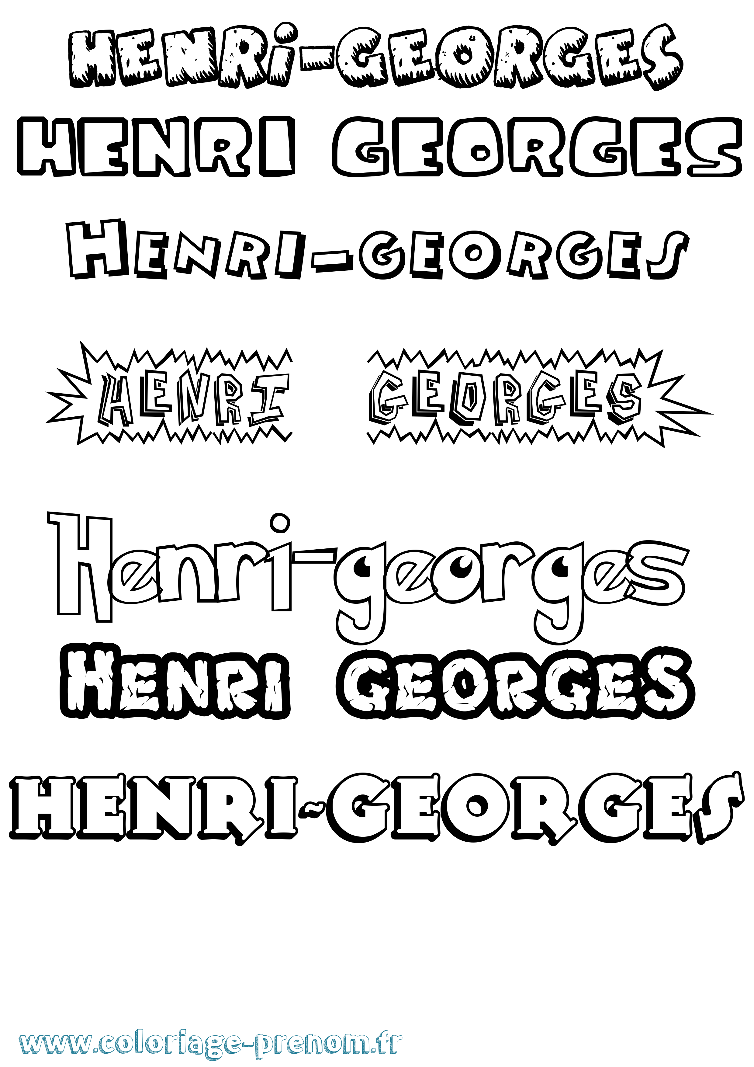 Coloriage prénom Henri-Georges Dessin Animé