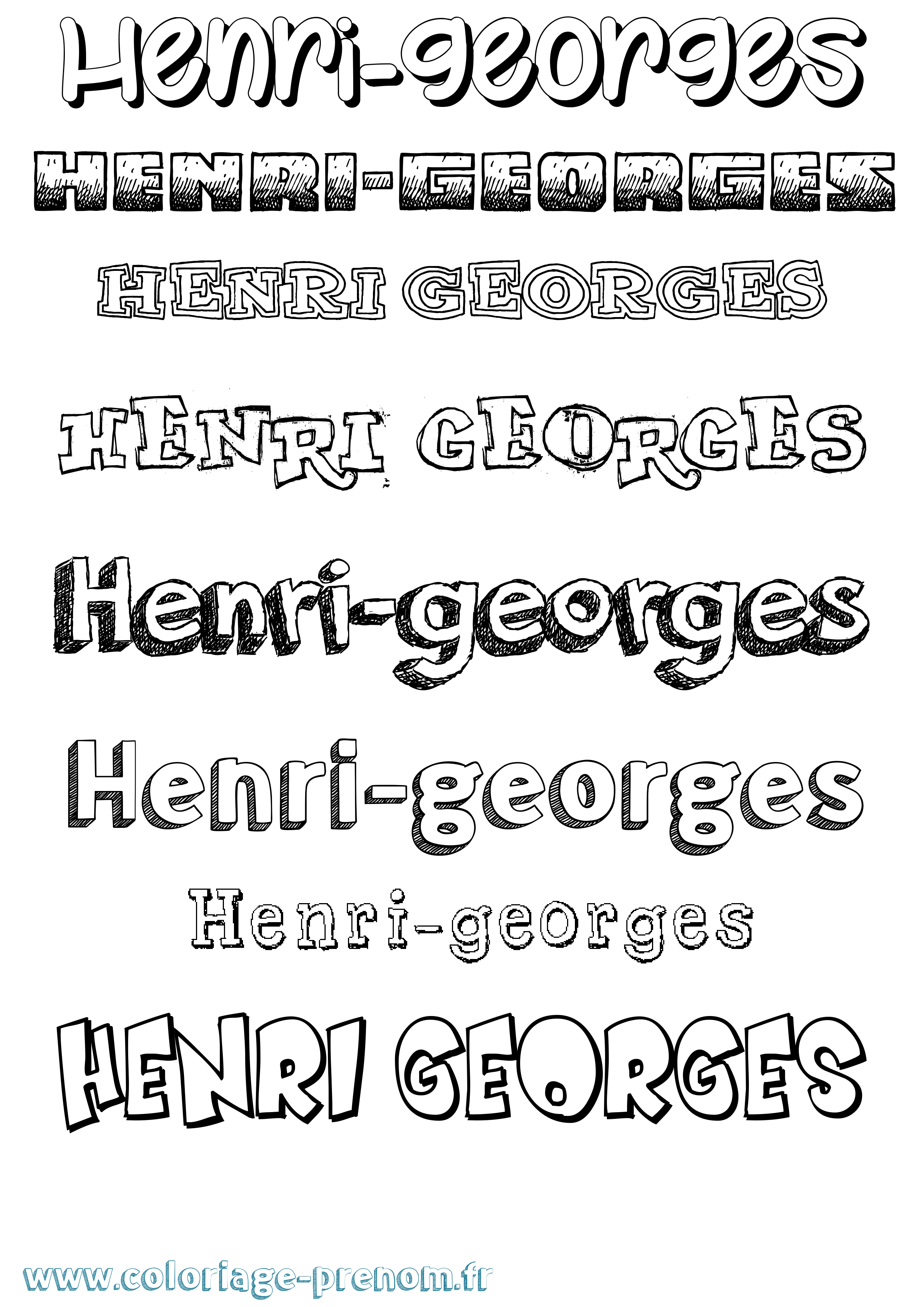 Coloriage prénom Henri-Georges Dessiné