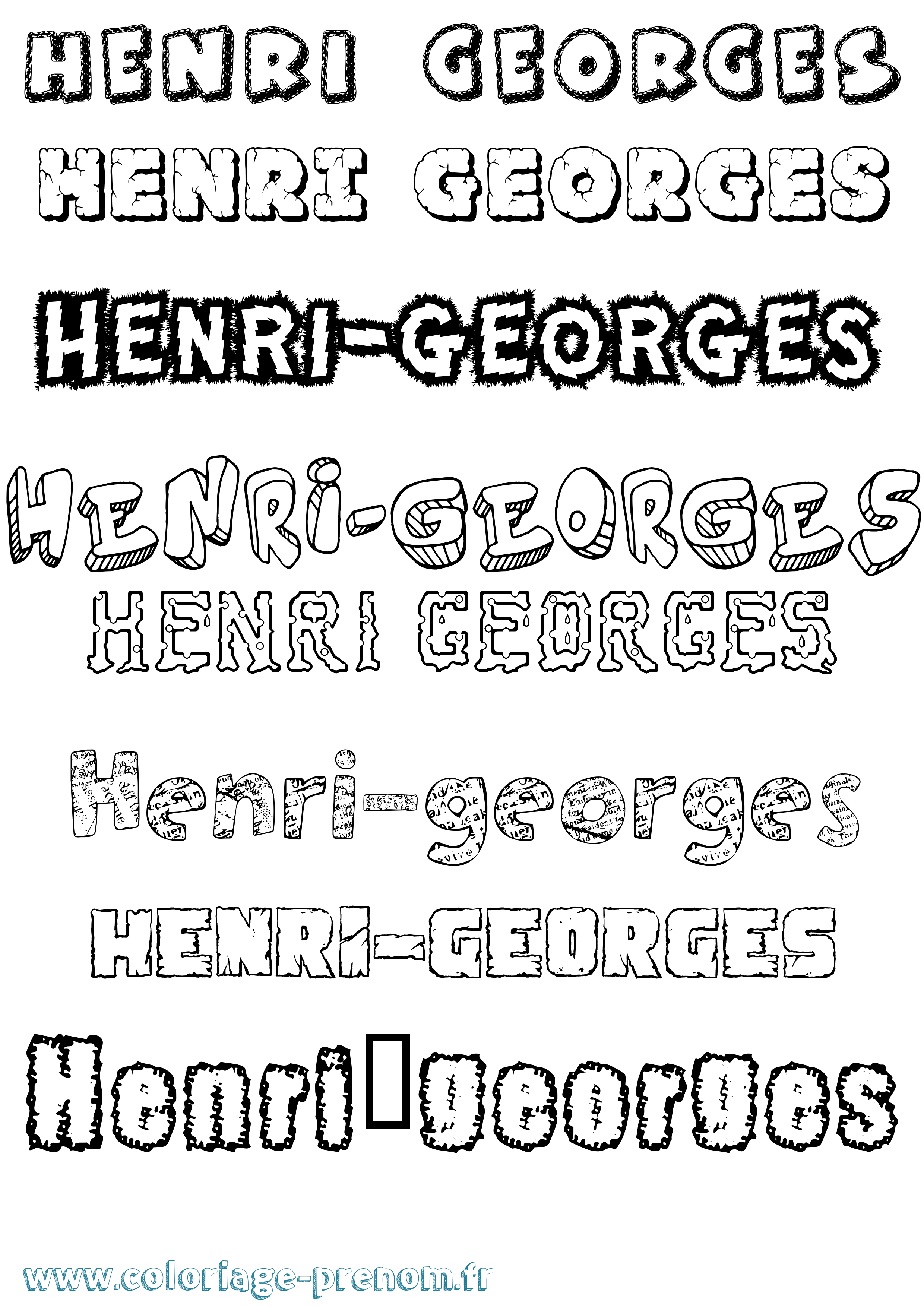 Coloriage prénom Henri-Georges Destructuré