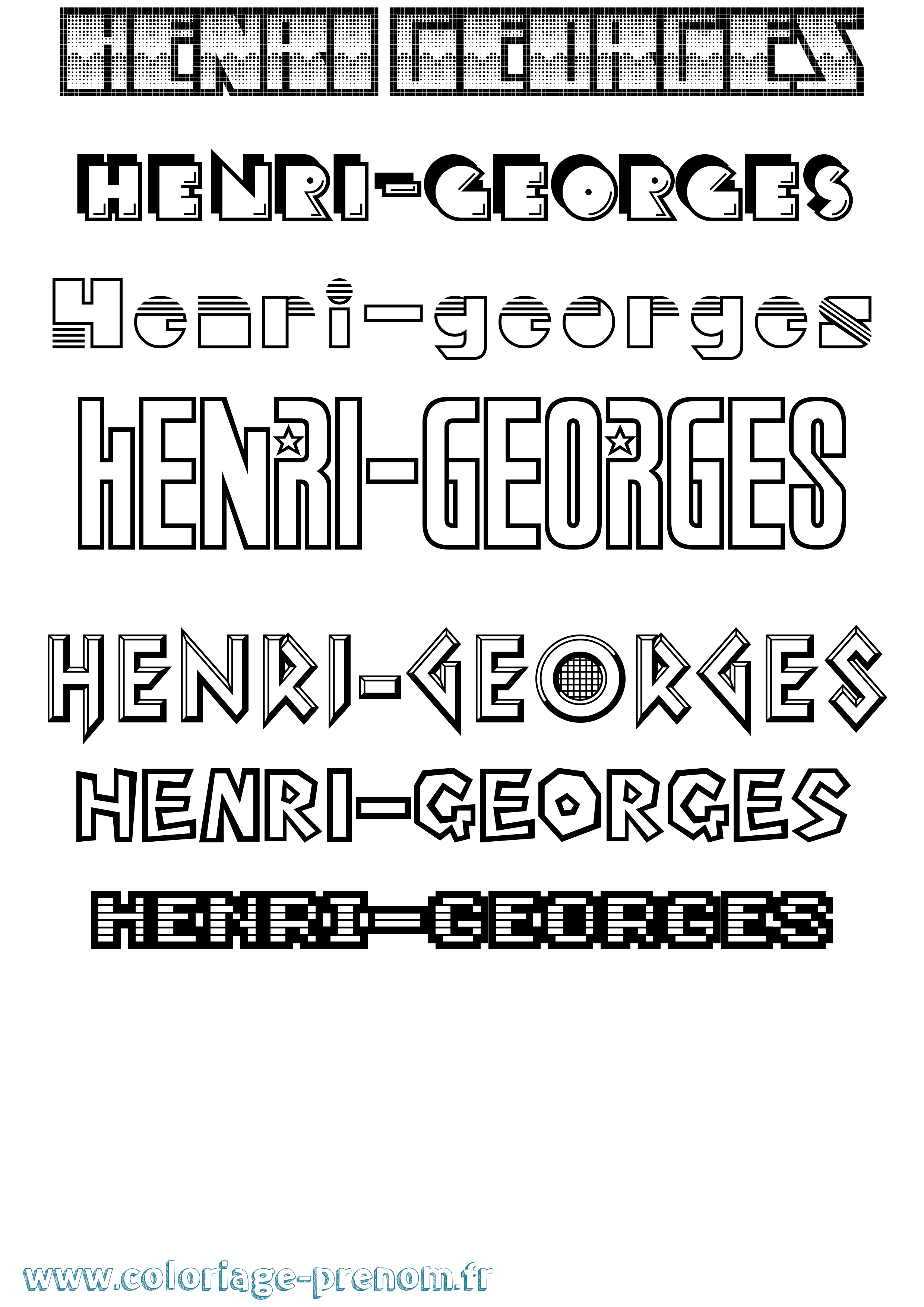 Coloriage prénom Henri-Georges Jeux Vidéos