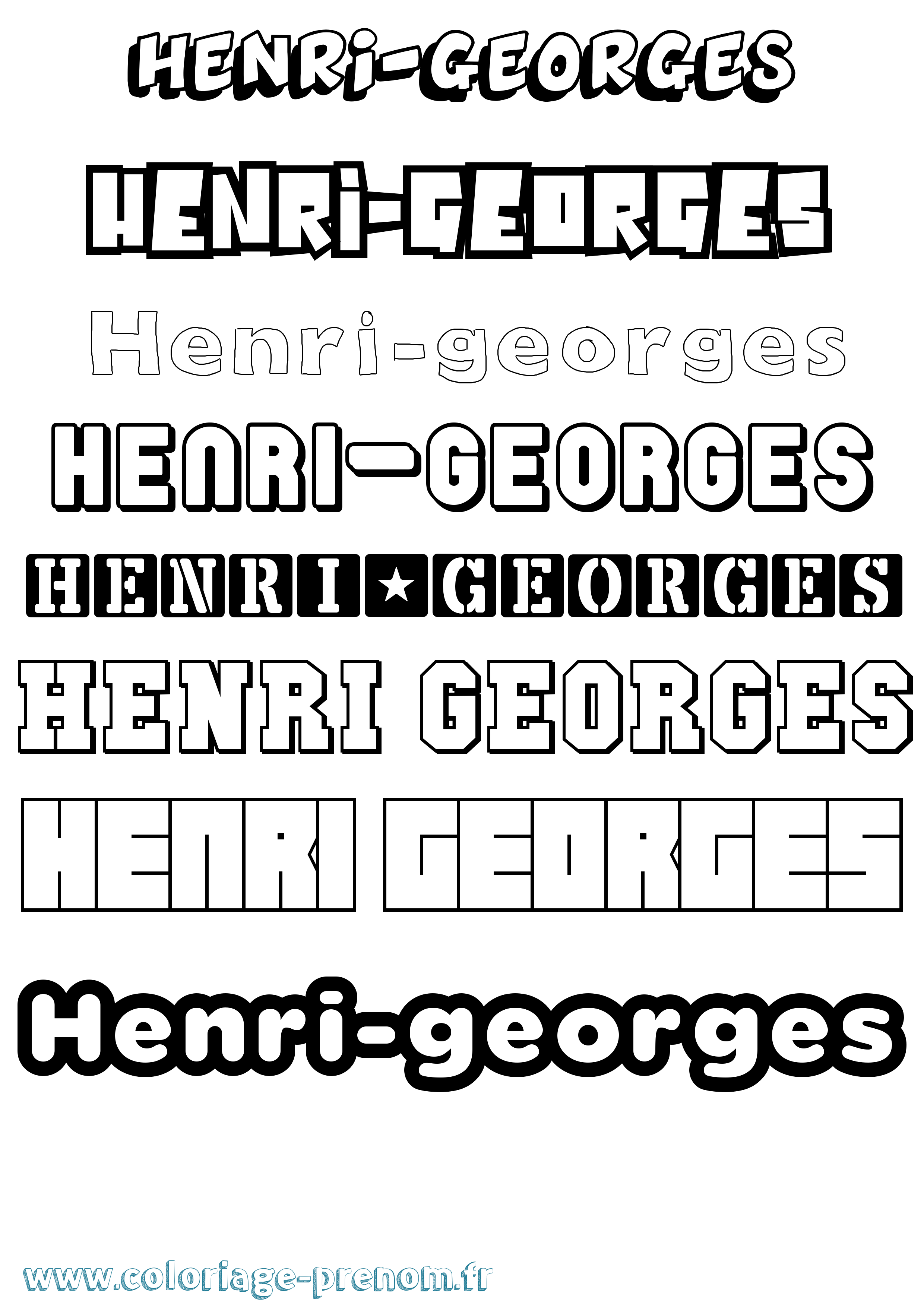 Coloriage prénom Henri-Georges Simple