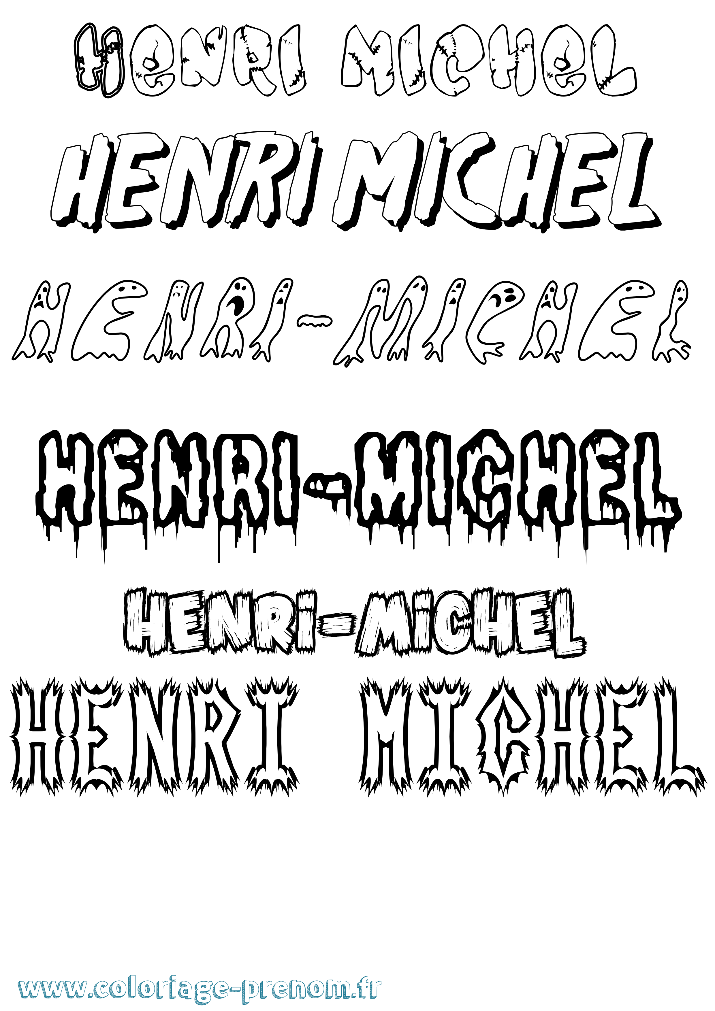 Coloriage Henri-Michel Frisson Coloriage prénom Henri-Michel Frisson