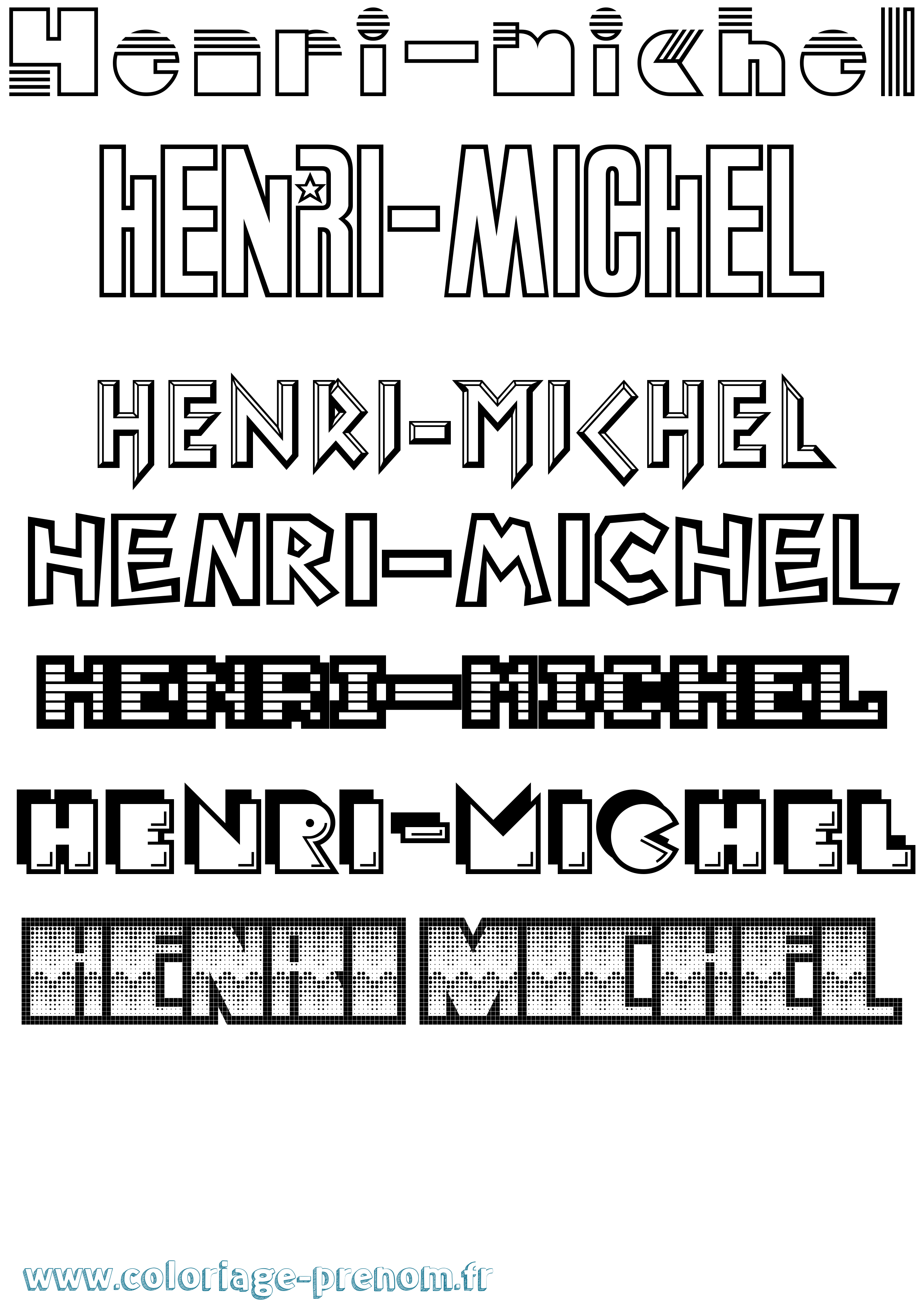Coloriage prénom Henri-Michel Jeux Vidéos