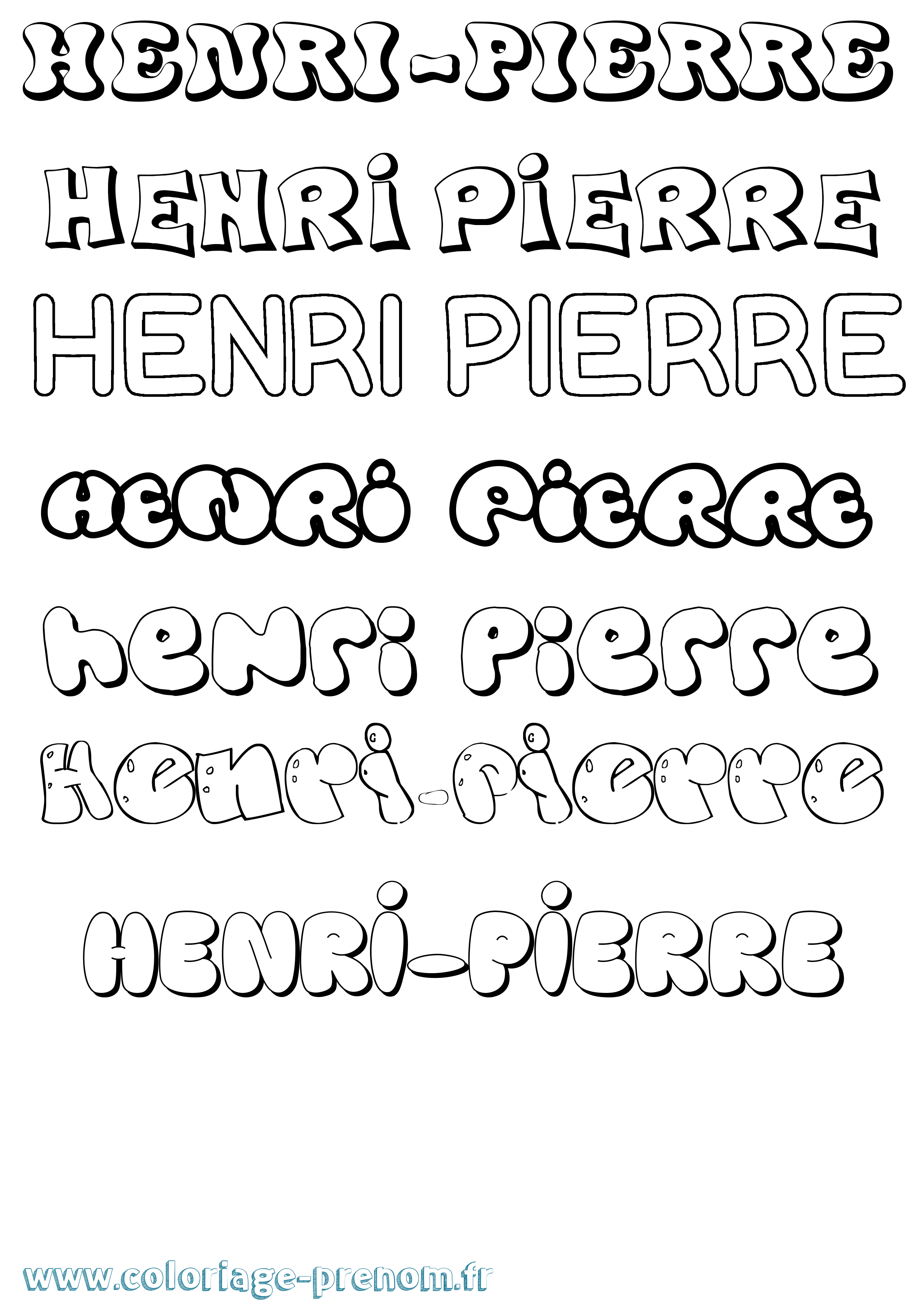 Coloriage prénom Henri-Pierre Bubble