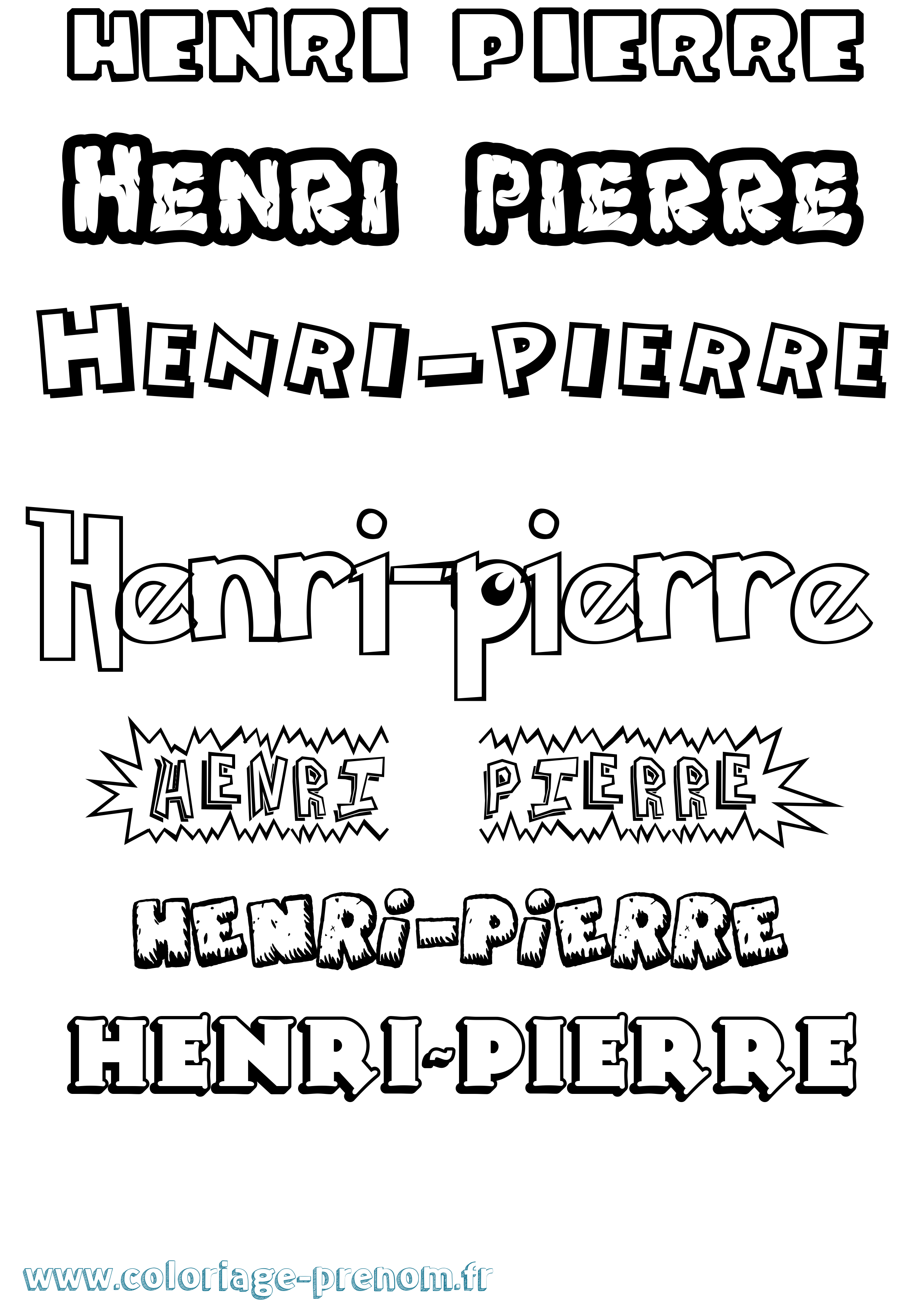 Coloriage prénom Henri-Pierre Dessin Animé