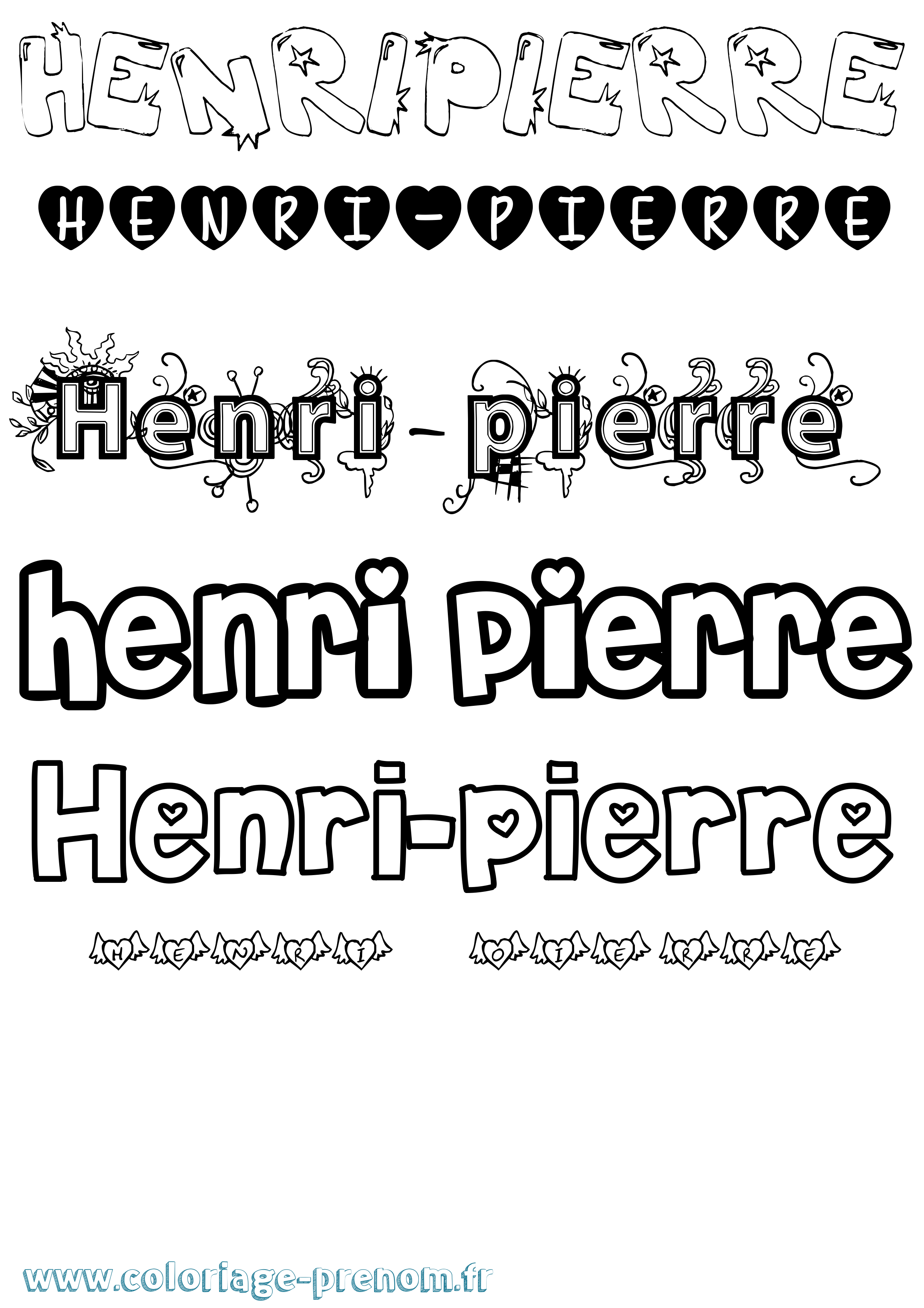 Coloriage prénom Henri-Pierre Girly