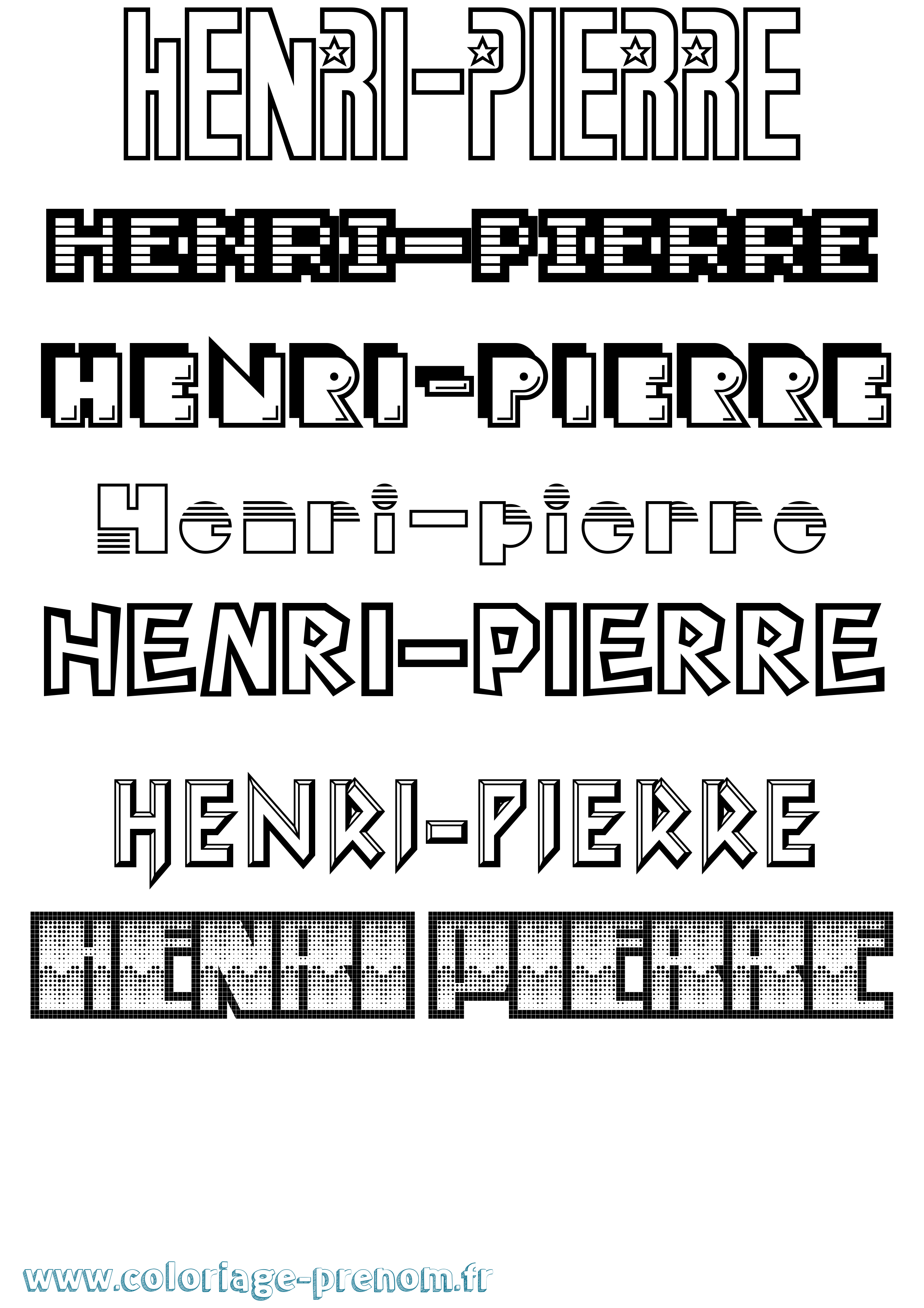 Coloriage prénom Henri-Pierre Jeux Vidéos