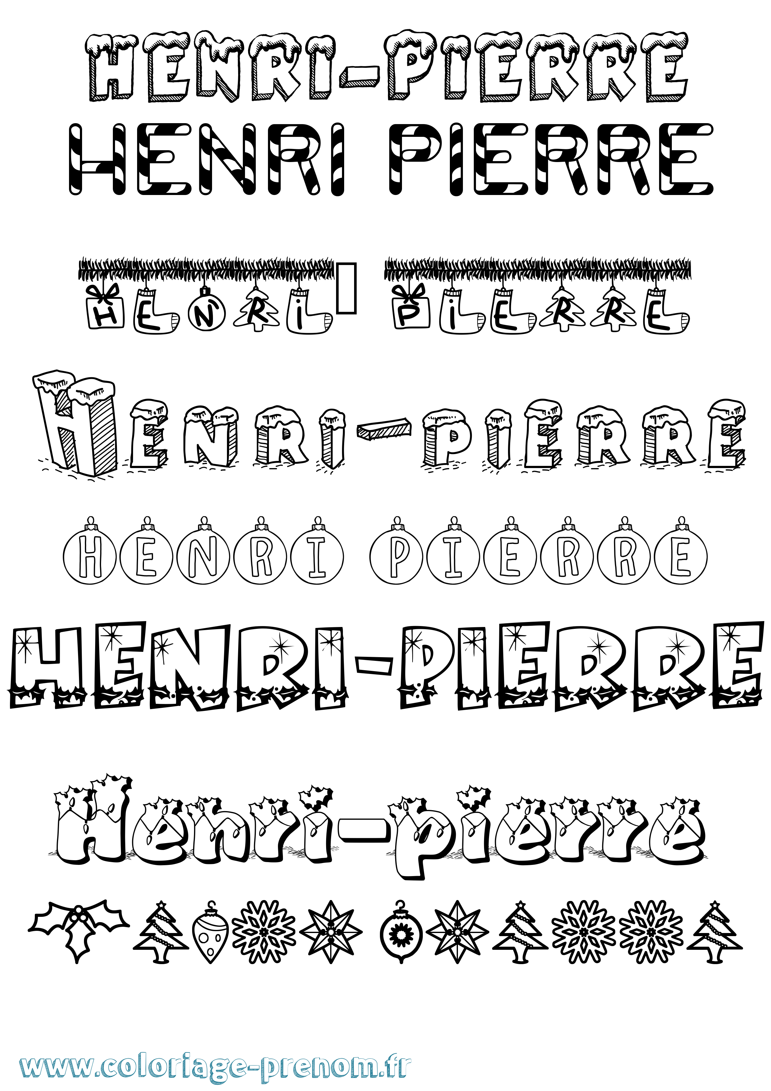 Coloriage prénom Henri-Pierre Noël