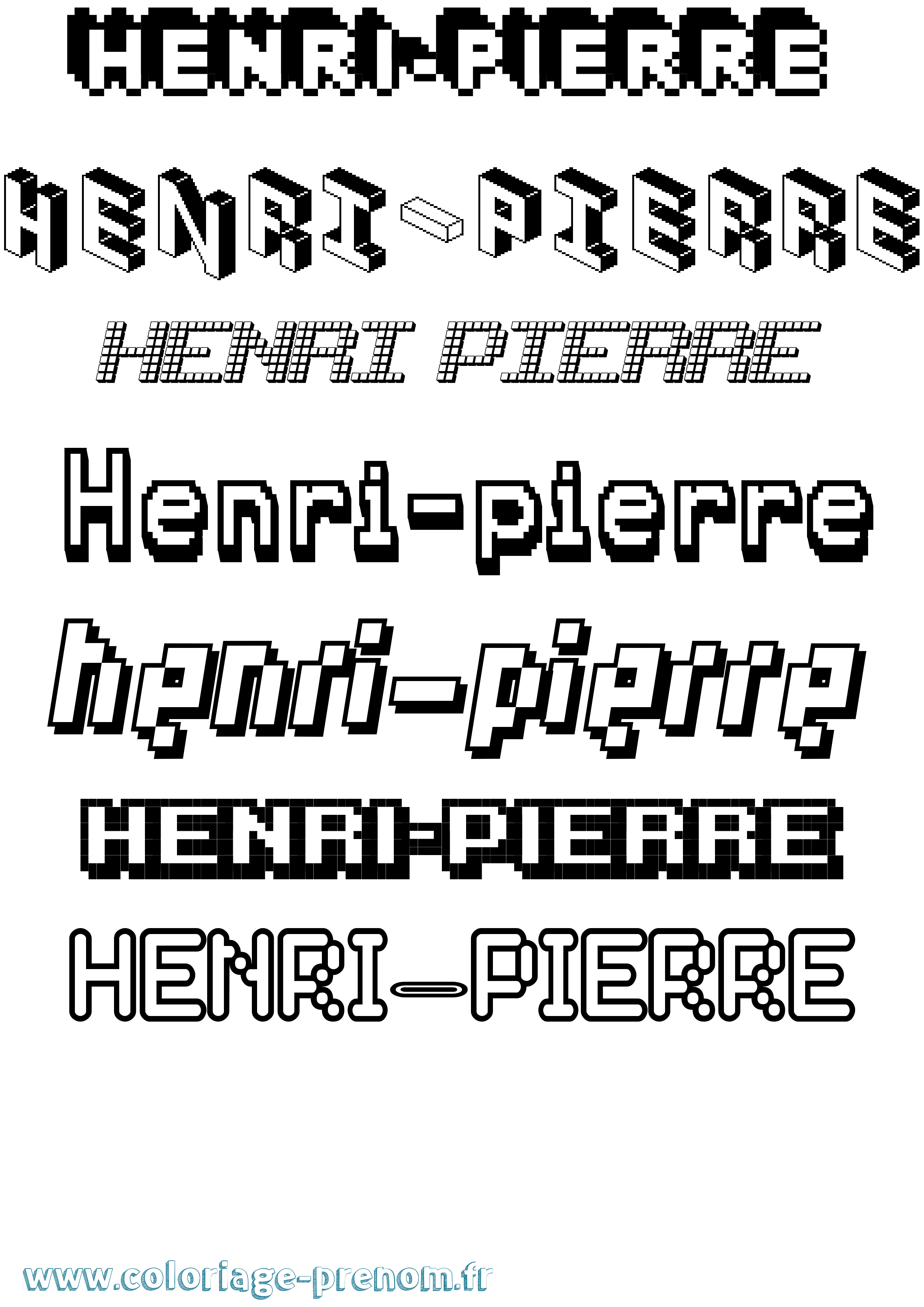 Coloriage prénom Henri-Pierre Pixel