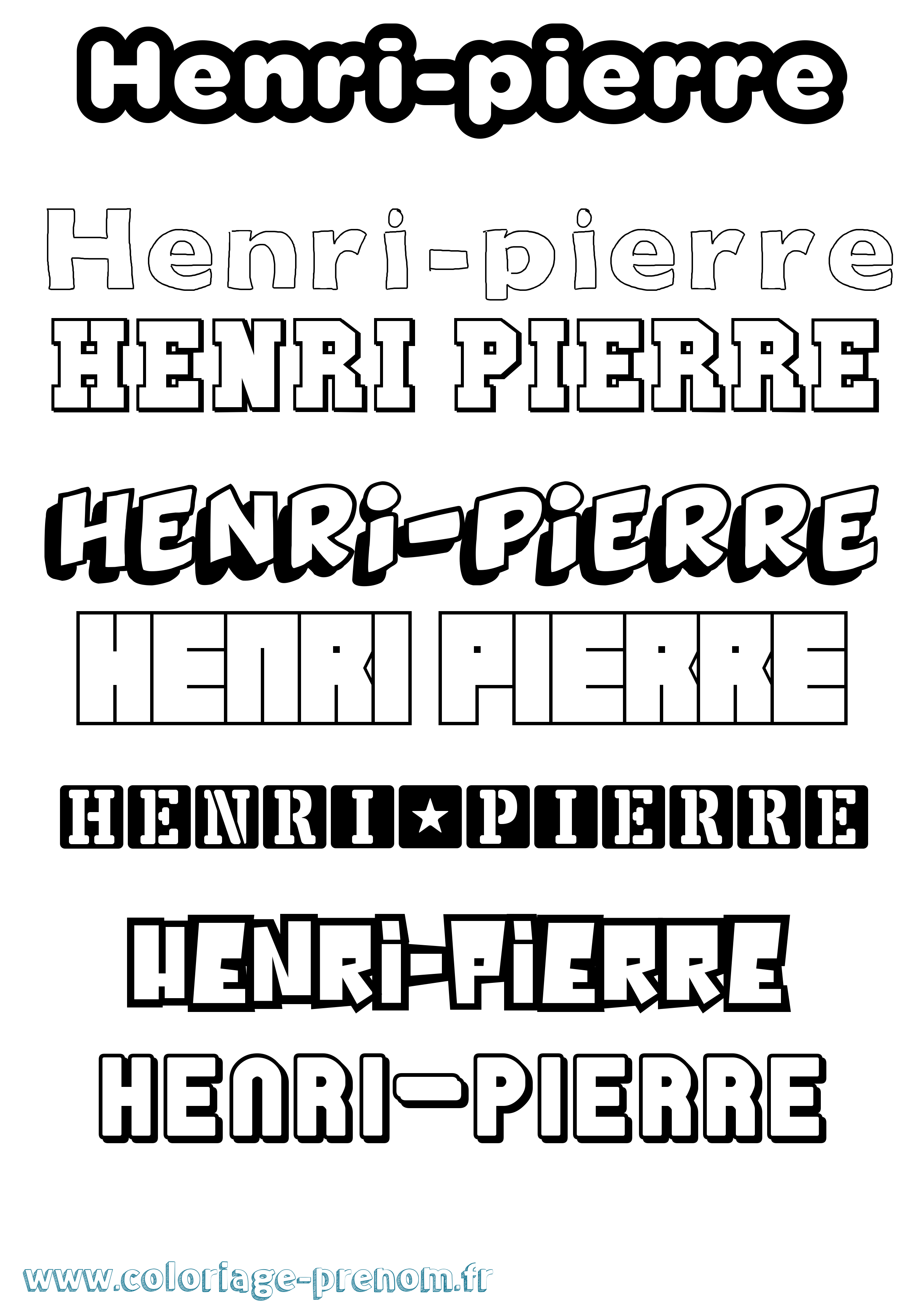 Coloriage prénom Henri-Pierre Simple