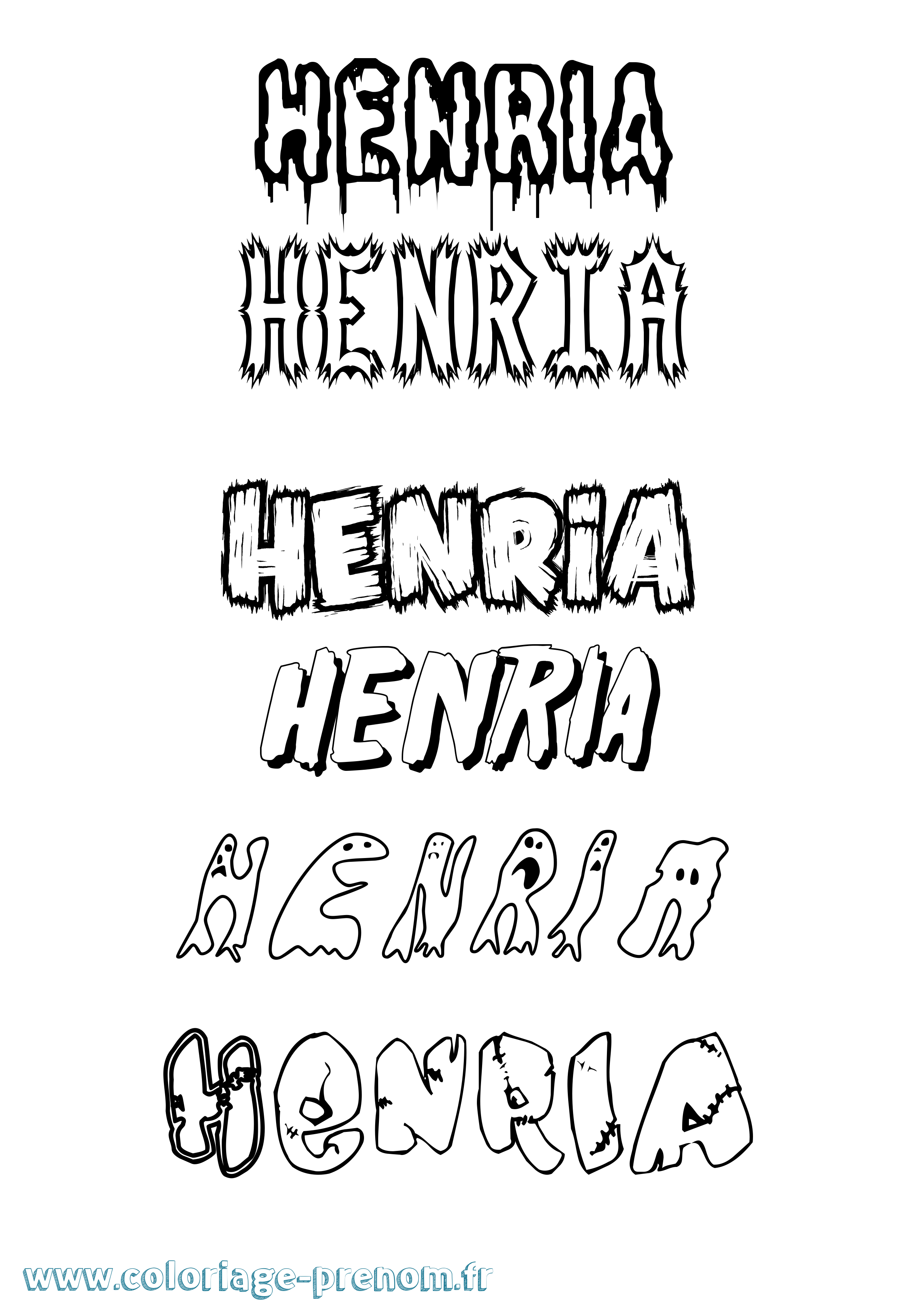 Coloriage Henria Frisson Coloriage prénom Henria Frisson