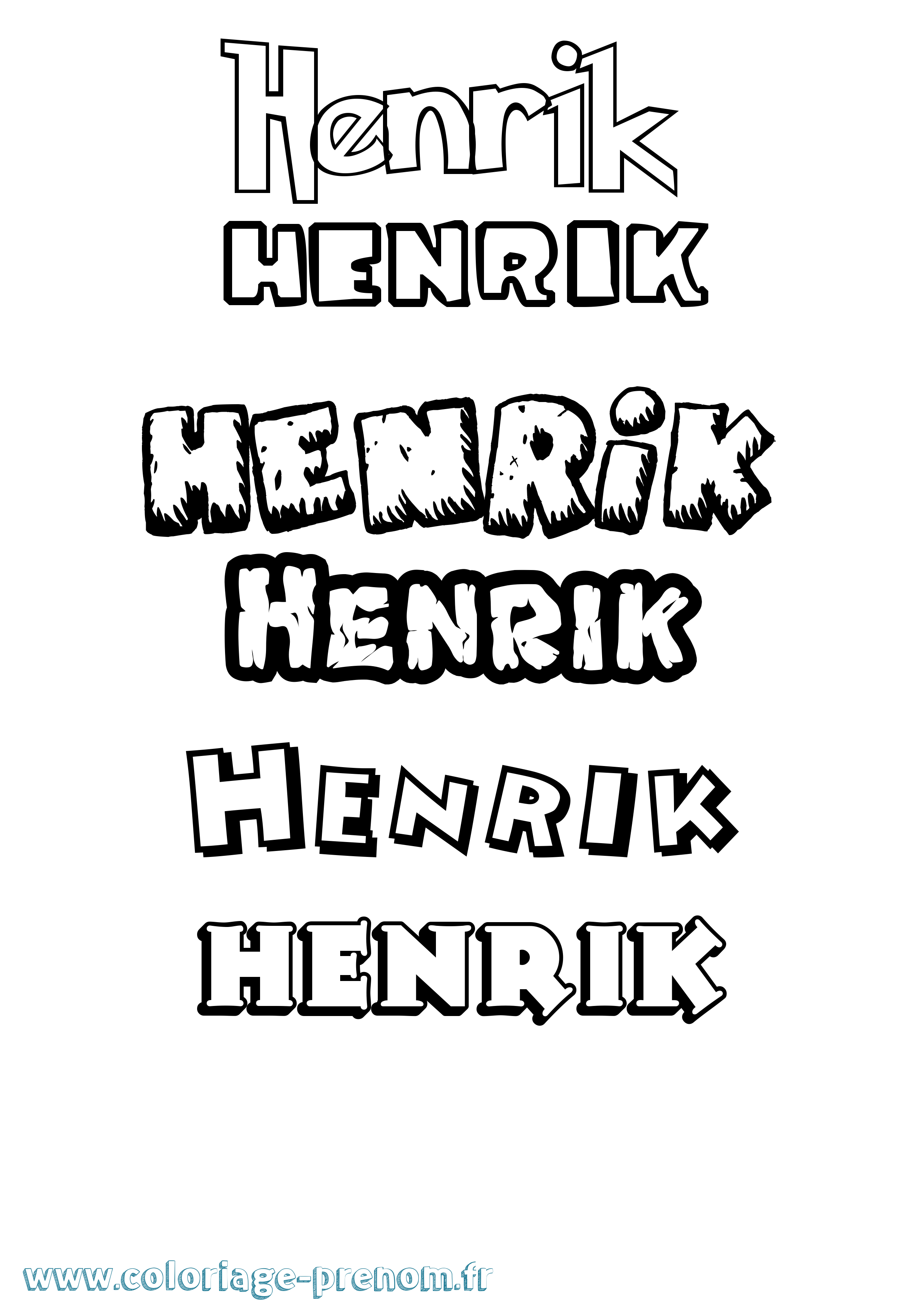 Coloriage prénom Henrik Dessin Animé