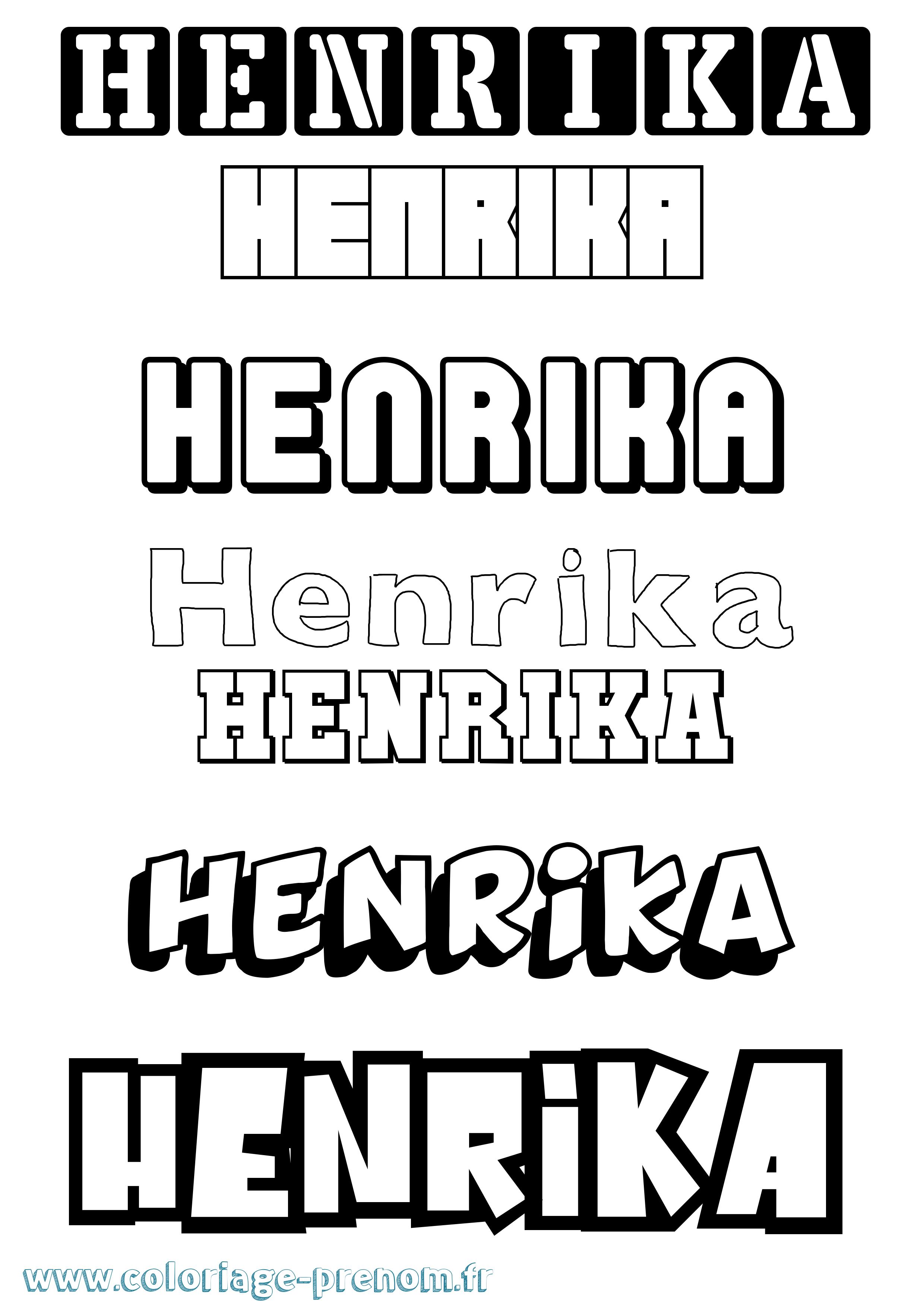 Coloriage prénom Henrika Simple
