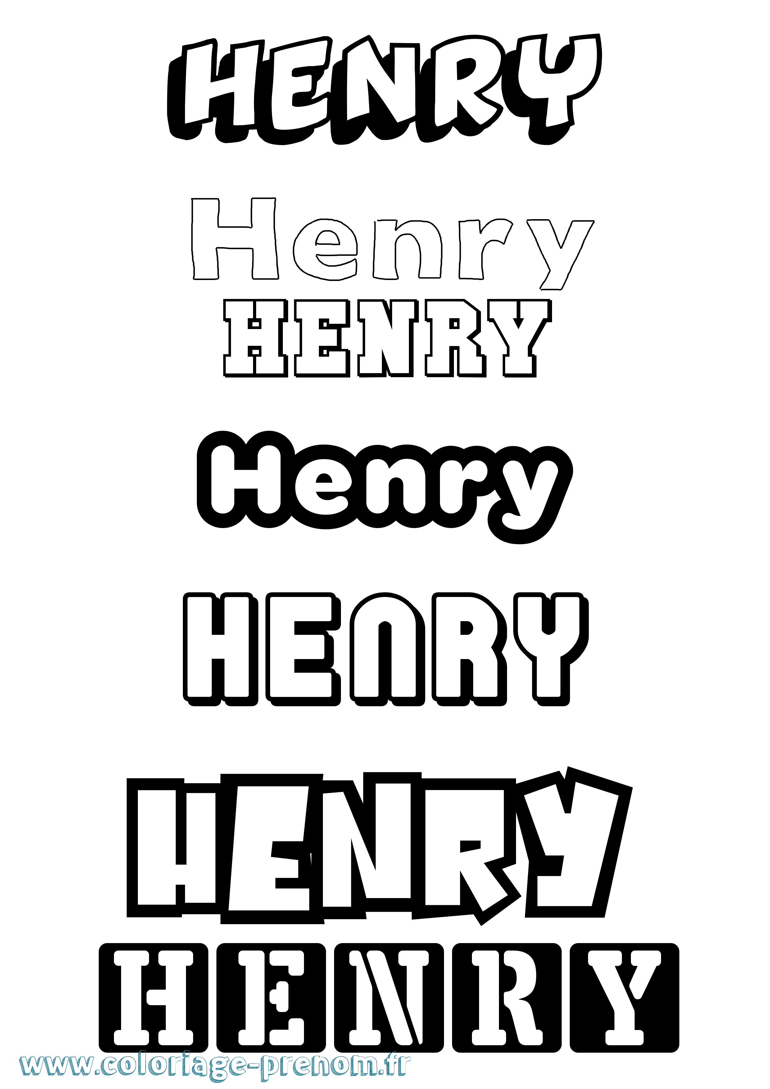 Coloriage prénom Henry Simple