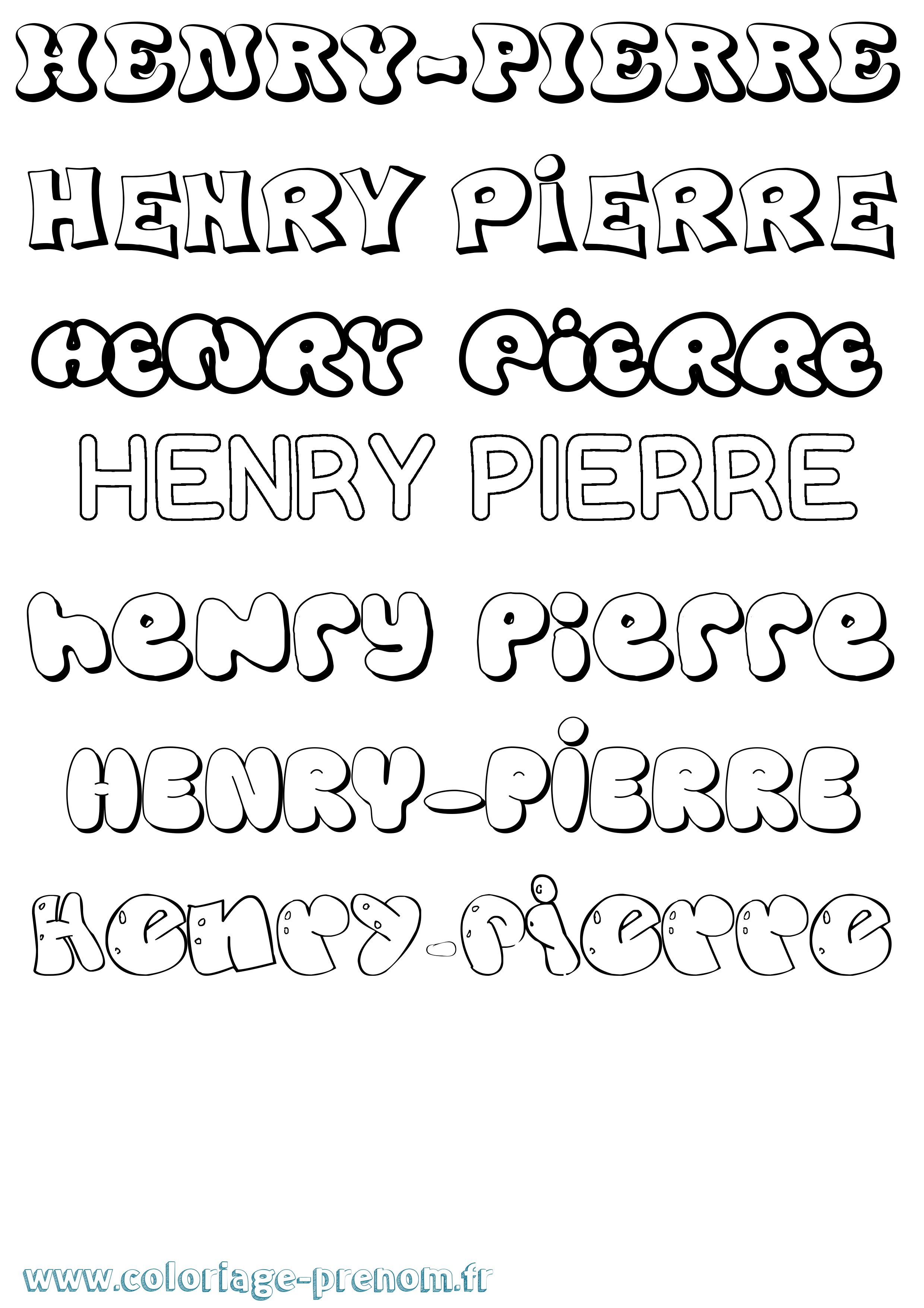 Coloriage prénom Henry-Pierre Bubble