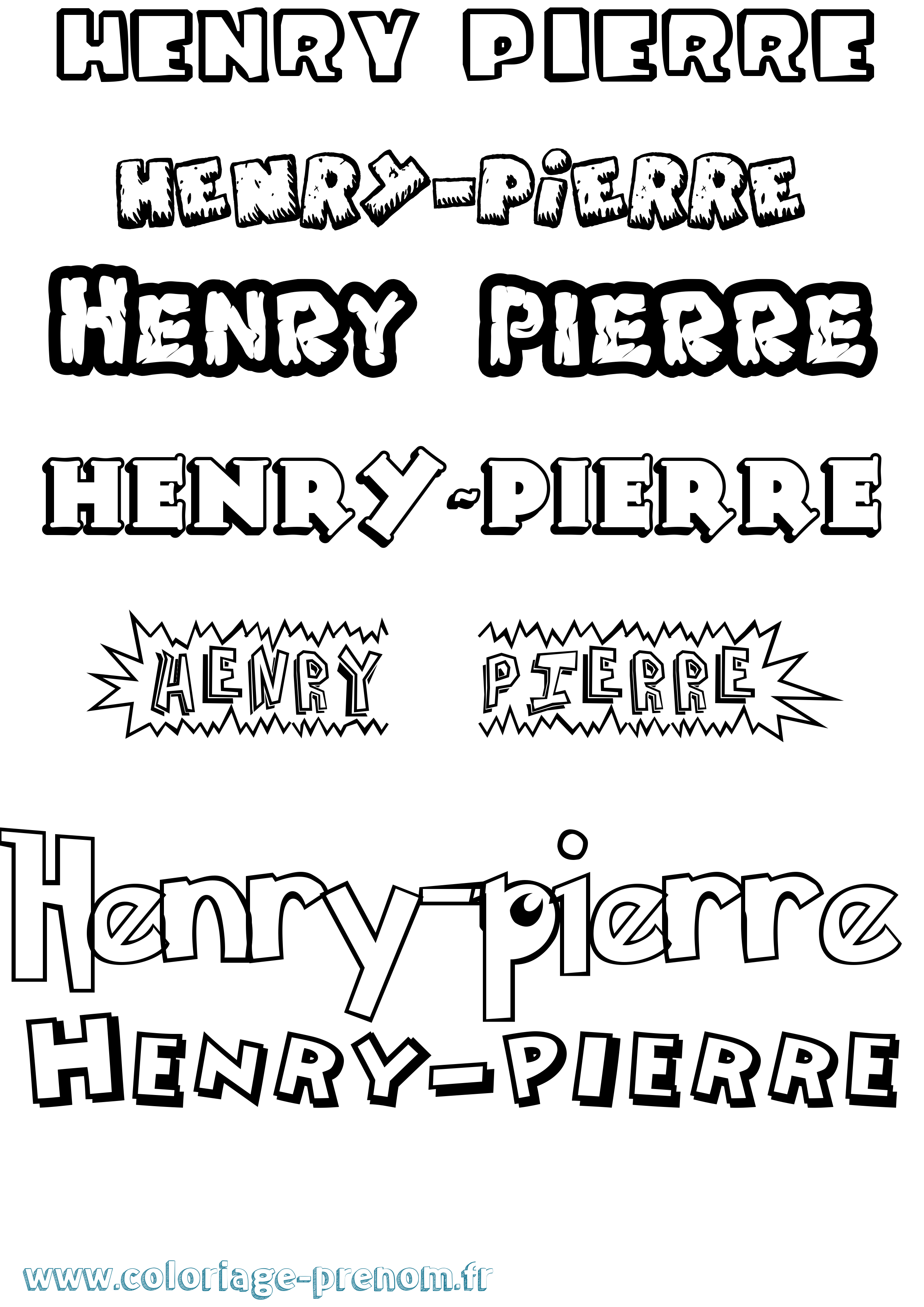 Coloriage prénom Henry-Pierre Dessin Animé