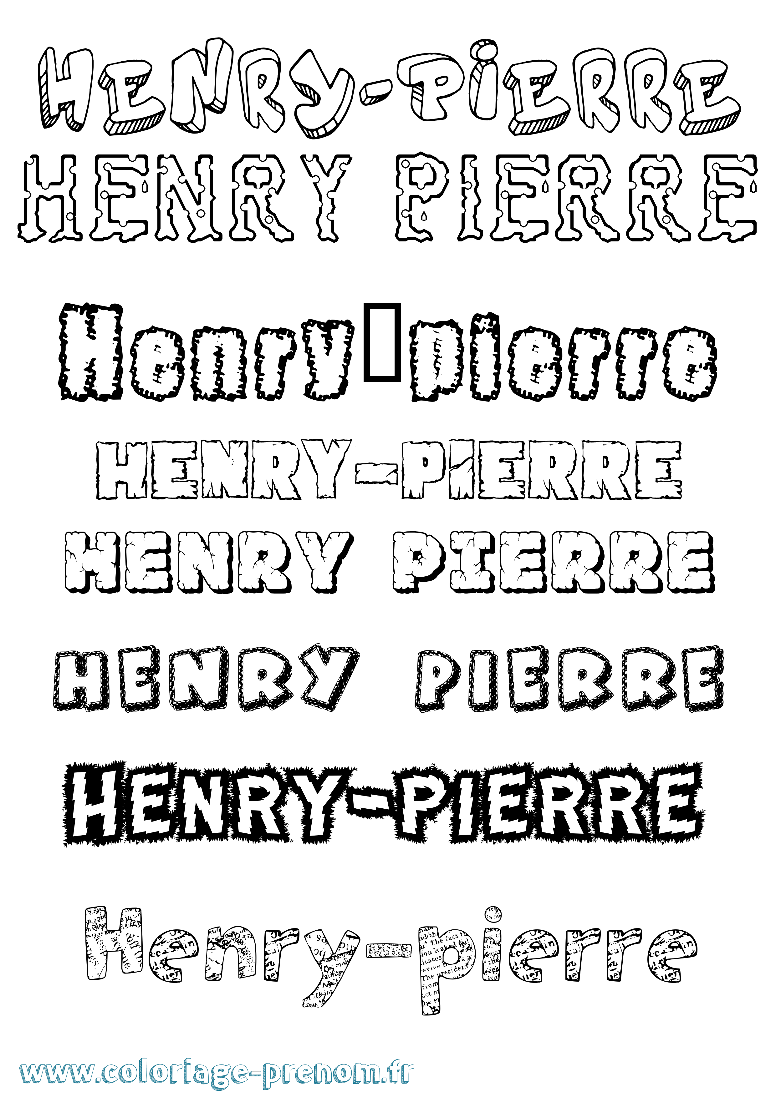 Coloriage prénom Henry-Pierre Destructuré