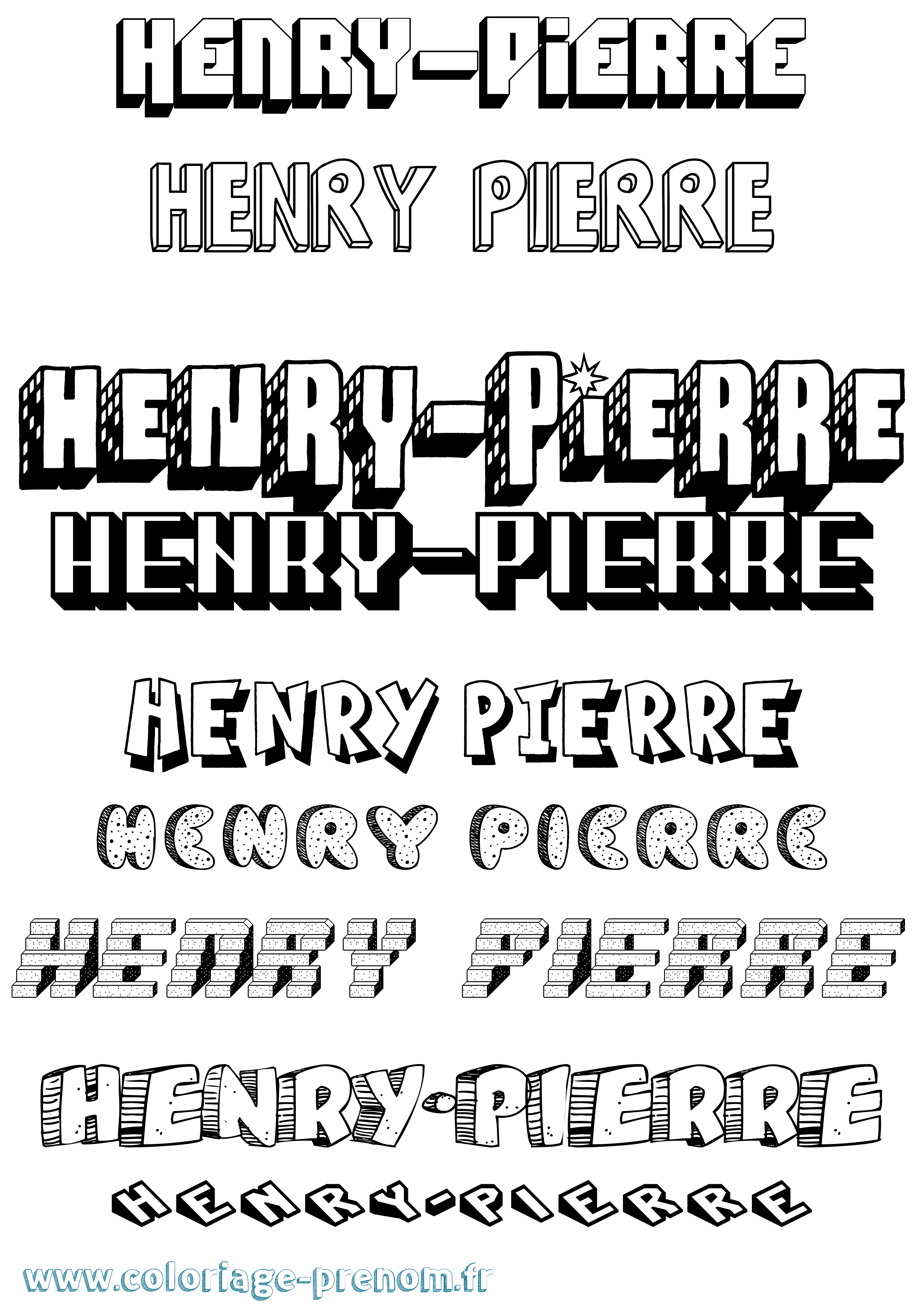 Coloriage prénom Henry-Pierre Effet 3D