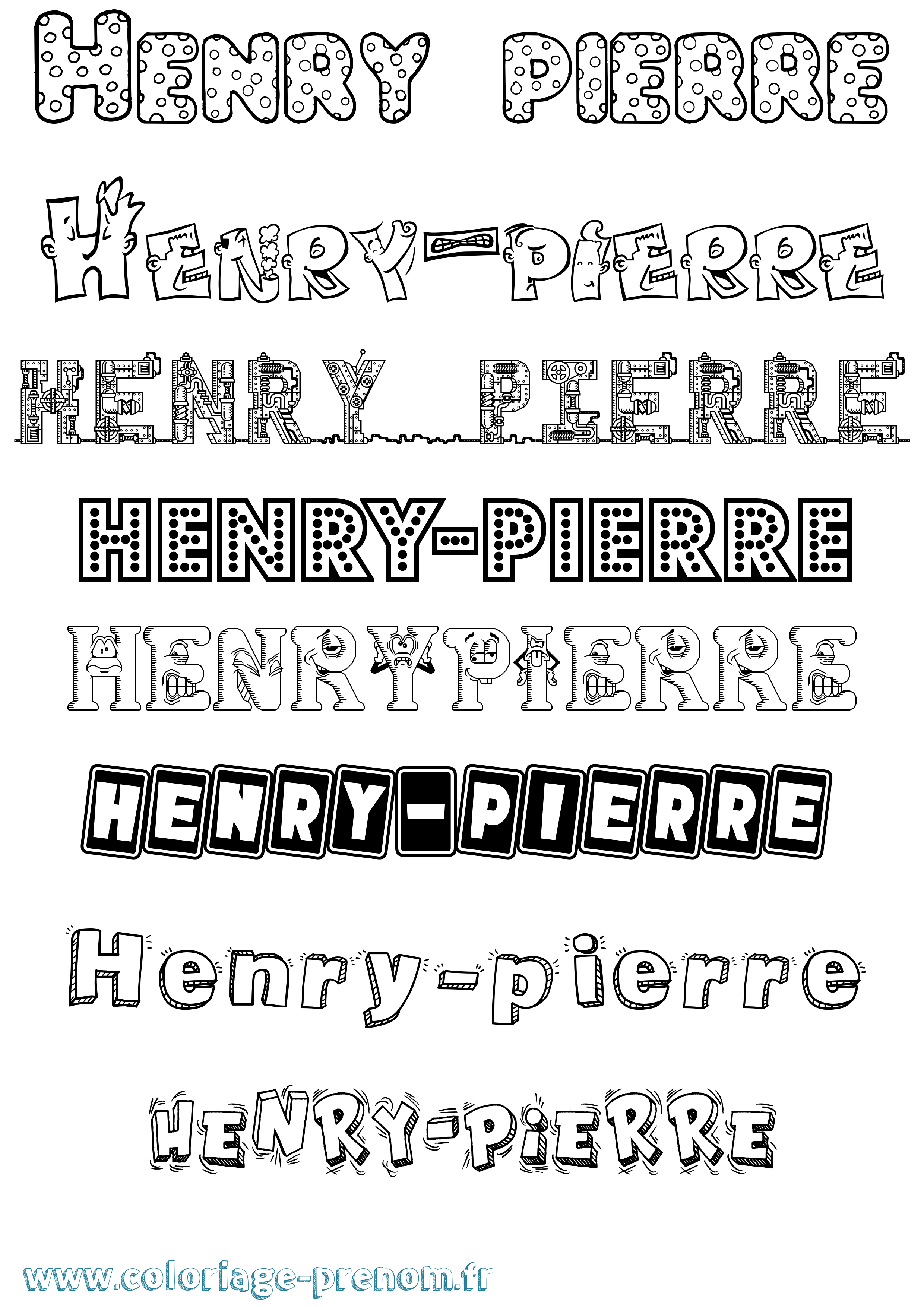 Coloriage prénom Henry-Pierre Fun