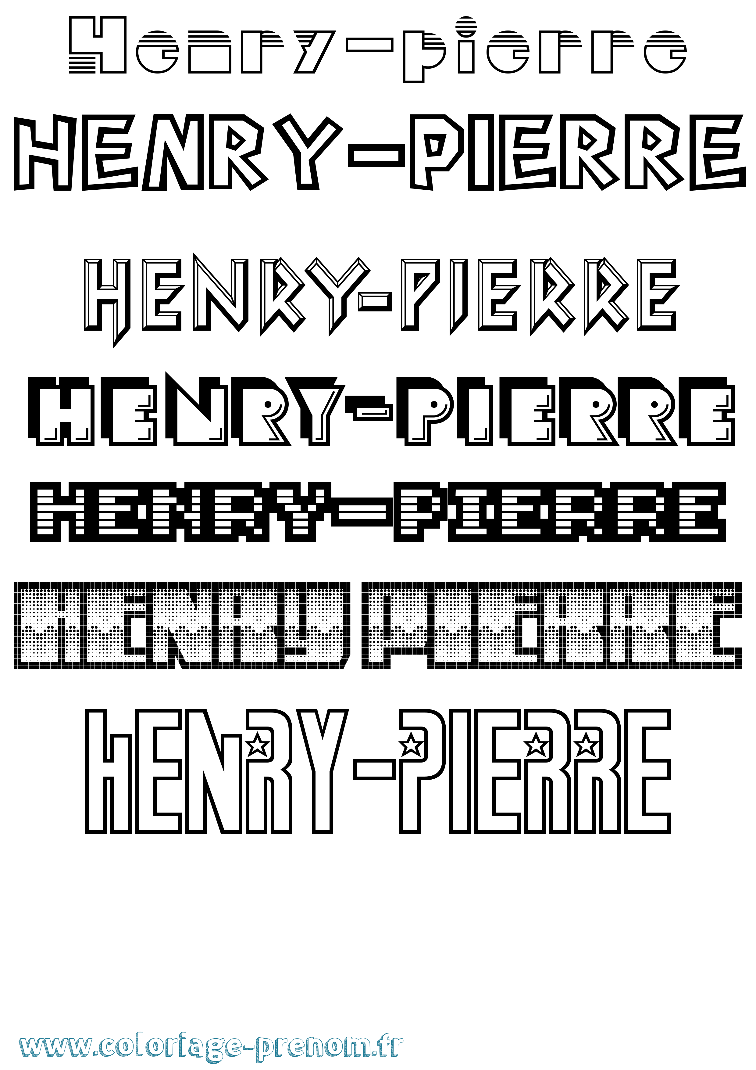 Coloriage prénom Henry-Pierre Jeux Vidéos